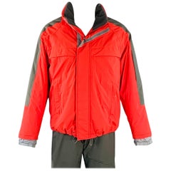 PRADA SPORT Size 40 Red Forest Green Nylon Ski Jacket Pants Set