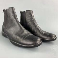 PRADA Sport Size 6.5 Black Leather Ankle Chelsea Boots