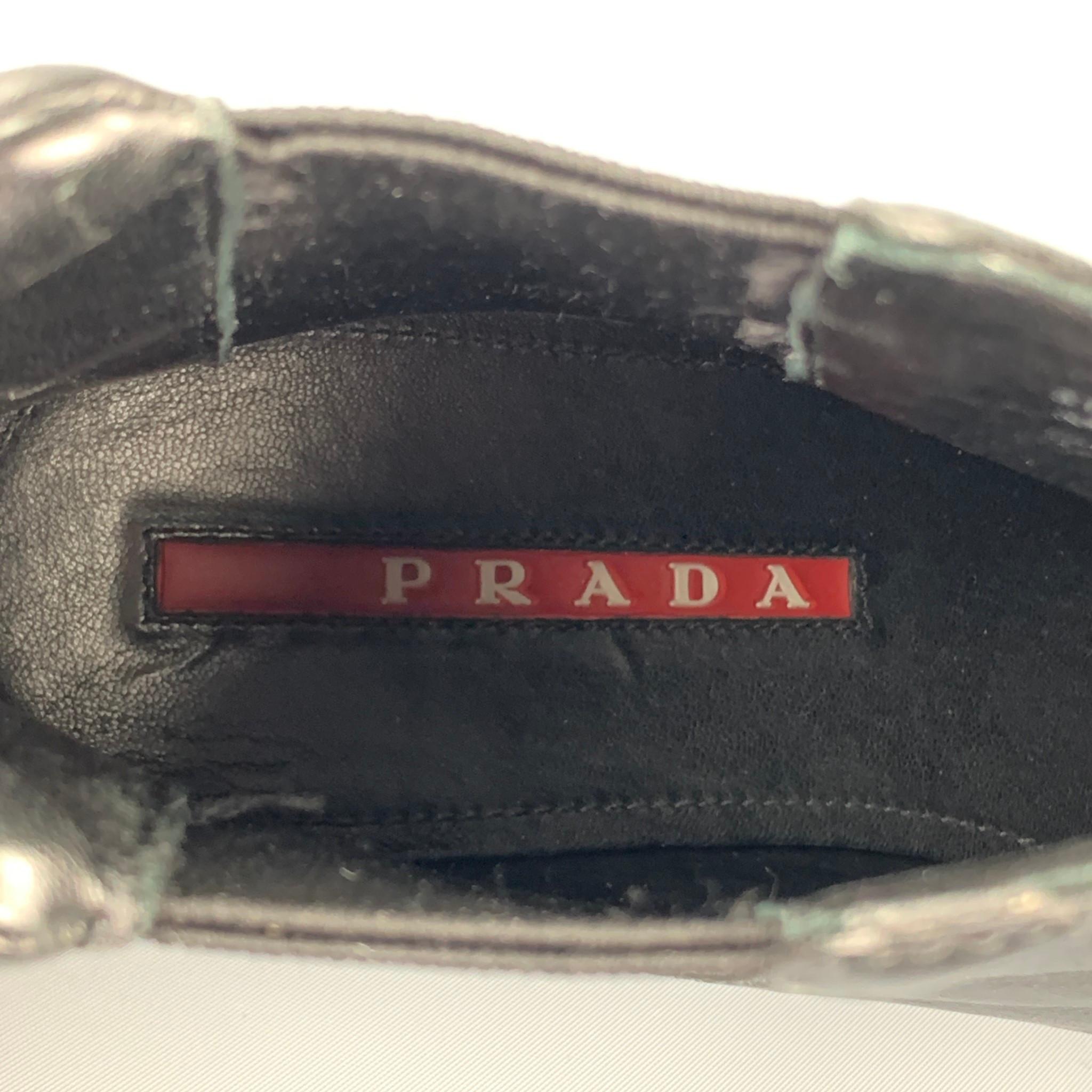 Women's PRADA Sport Size 6.5 Black Leather Ankle Chelsea Boots