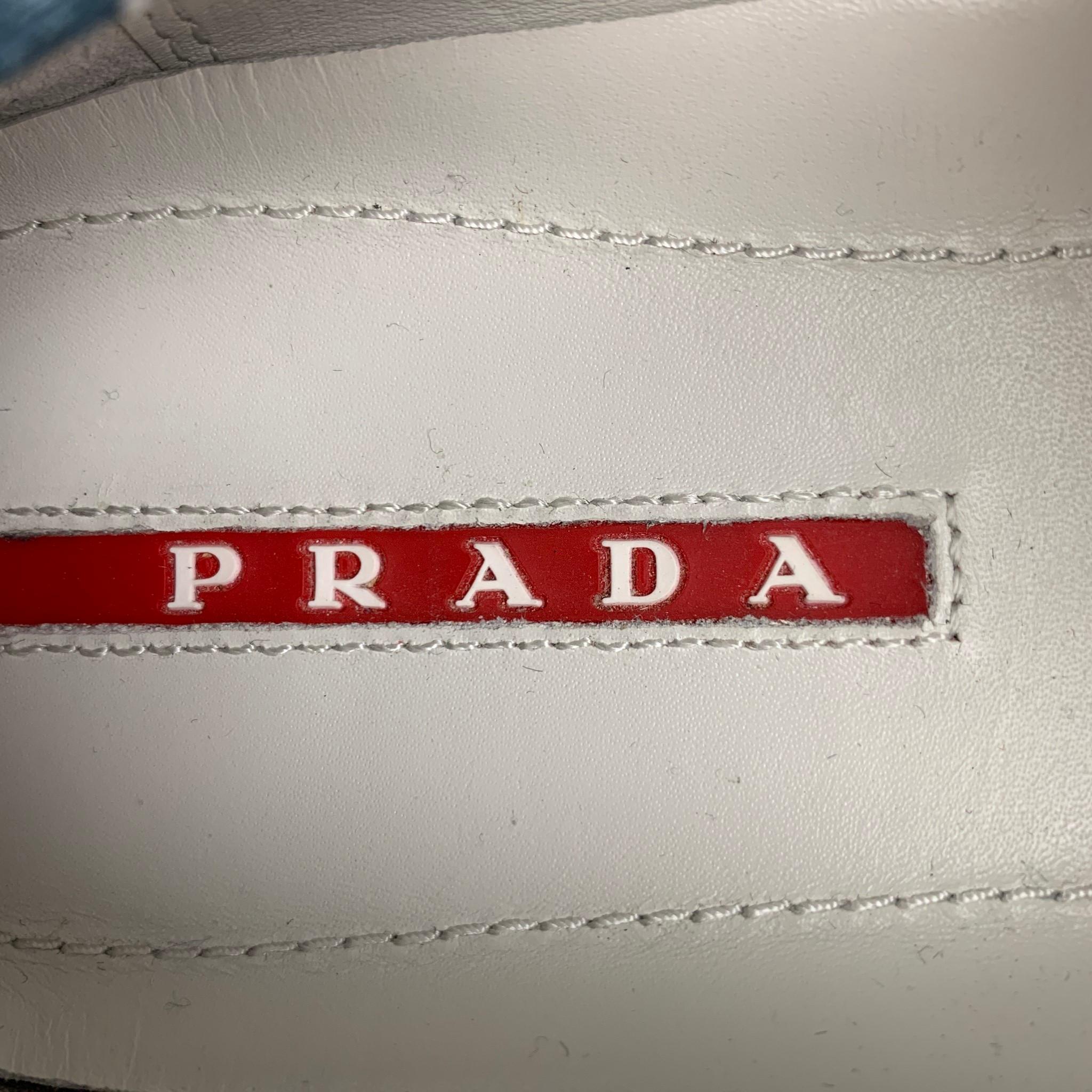 PRADA SPORT Size 9 Blue Grey Two Toned Suede Slip On Loafers In Good Condition In San Francisco, CA