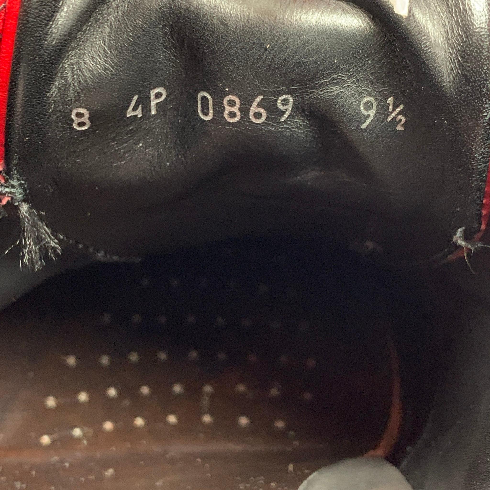 PRADA Sport Size 9.5 Red Leather Hook & Loop Loafers In Good Condition In San Francisco, CA