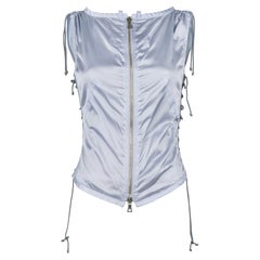 Prada Sport Spring/Summer 2000 Ice Blue Nylon Lace-Up Zip Top IT40