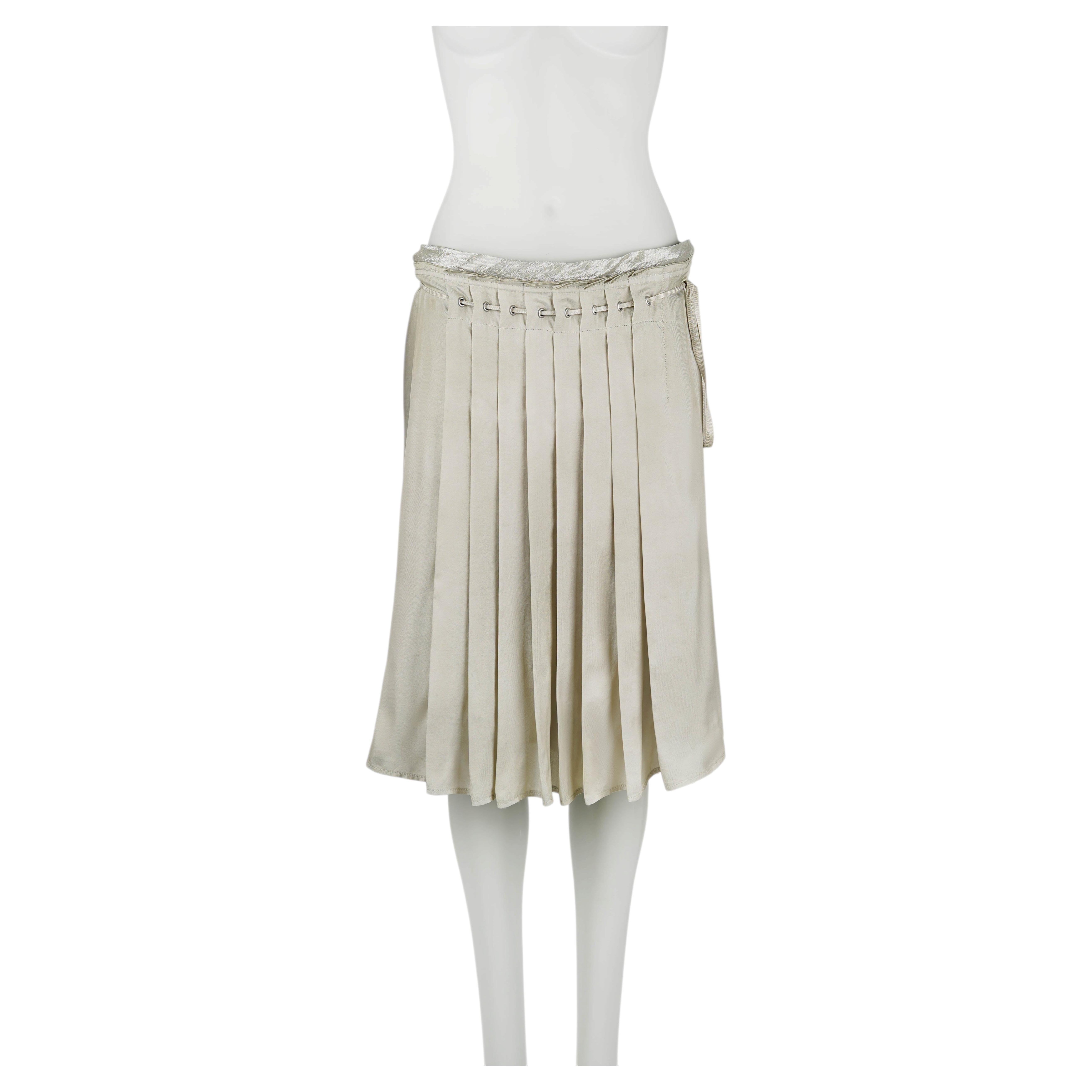 Prada Sport Spring/Summer 2000 Pleated Panel Silk Wrap Skirt IT40