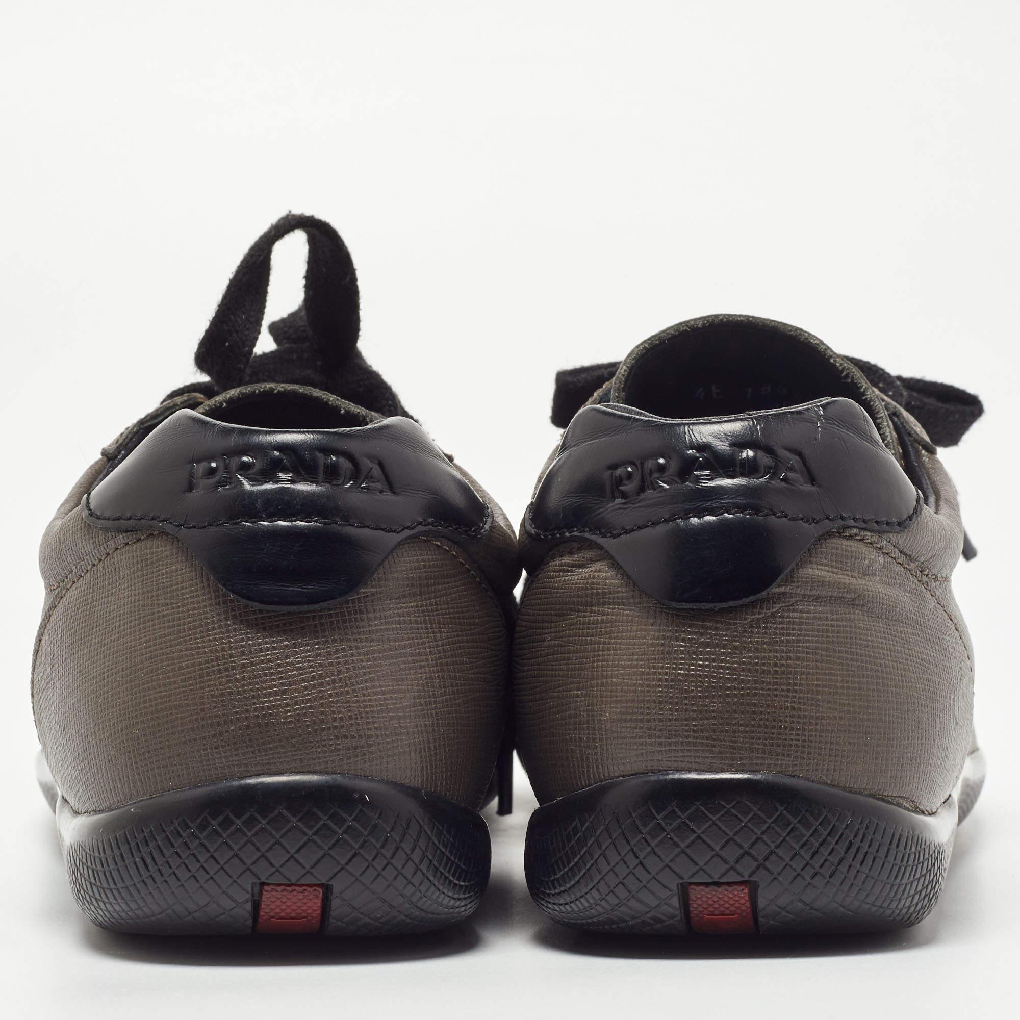 Prada Sport Two Tone Leather Low Top Sneakers Size 42 1