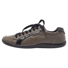 Prada Sport Two Tone Leather Low Top Sneakers Size 42