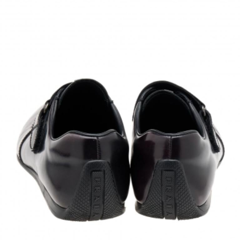 Prada Sport zwei Töne Leder einzelne Riemen Mönch Schuhe Größe 42 1