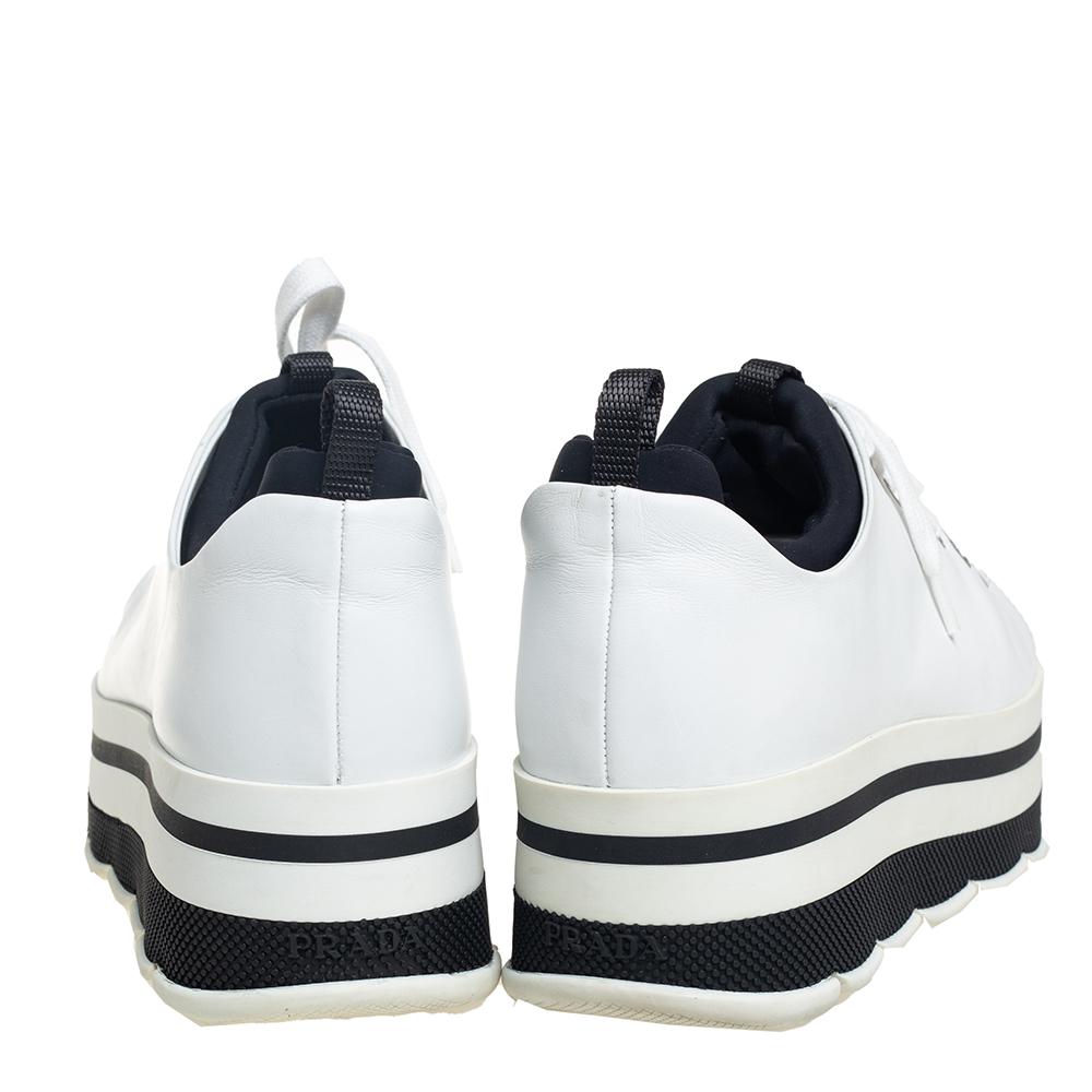 prada white platform shoes