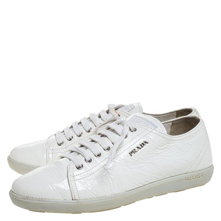 white and grey prada sneakers