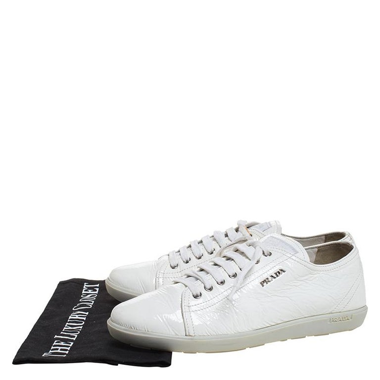 prada raised sole low tops white