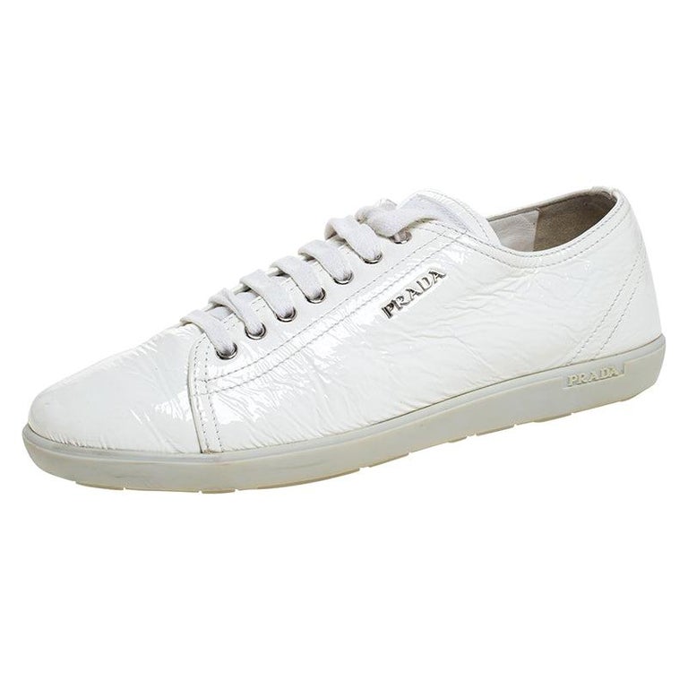 white and grey prada sneakers