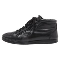 Prada Sports Black Leather Lace Up Sneakers Size 36