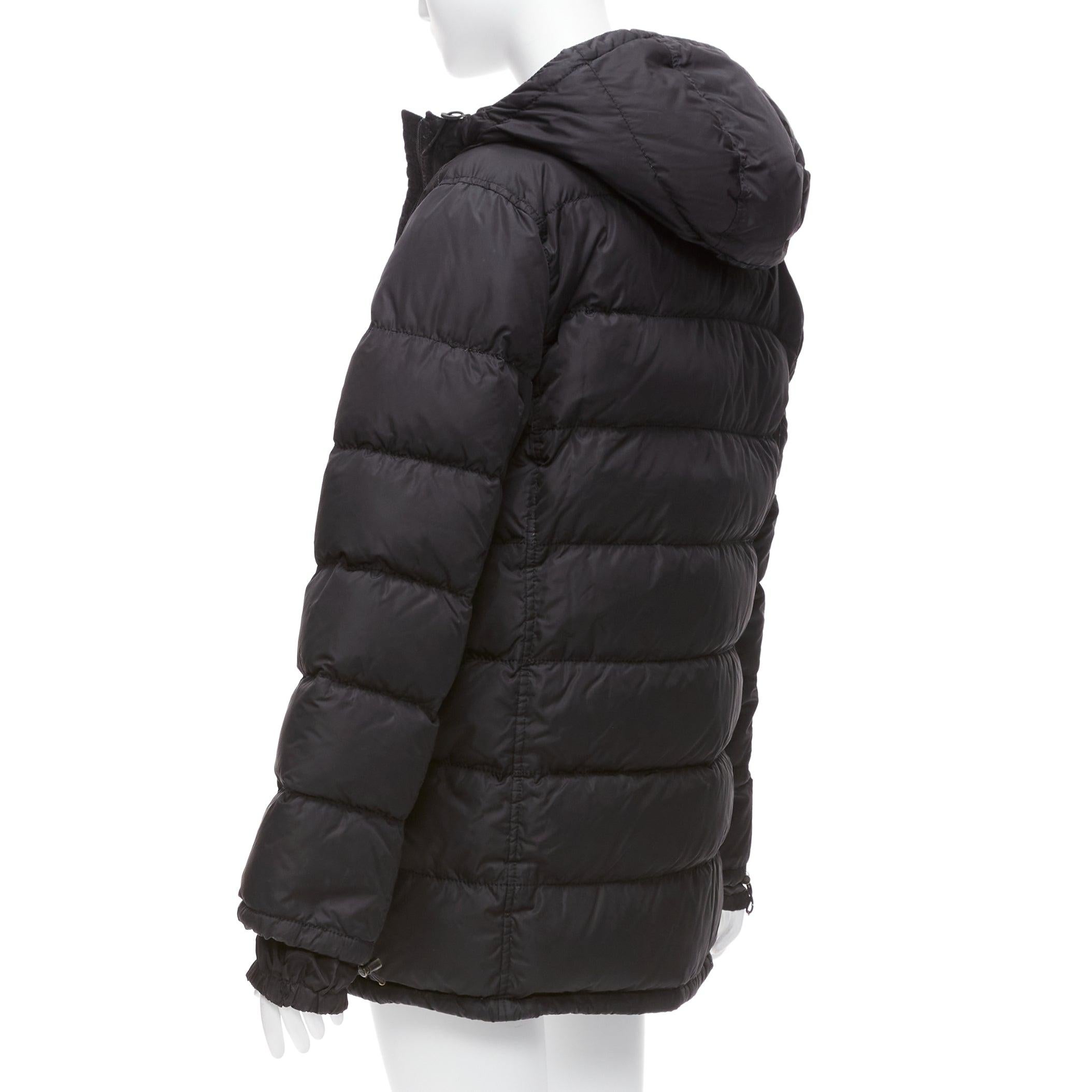 PRADA Sports black nylon down filled hooded puffer jacket IT40 S For Sale 1
