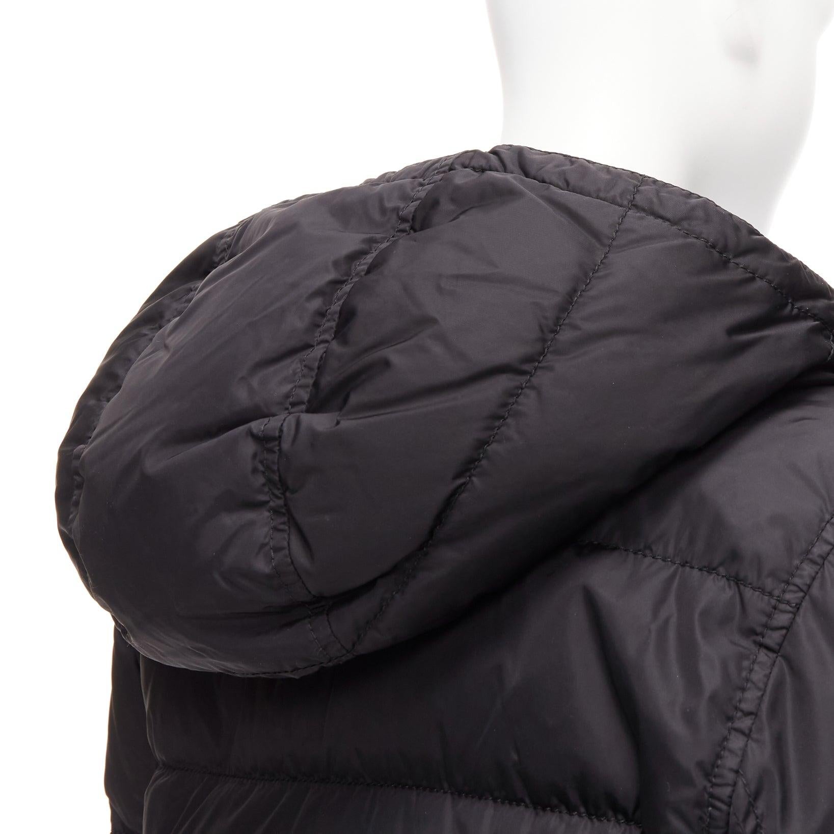 PRADA Sports black nylon down filled hooded puffer jacket IT40 S For Sale 2