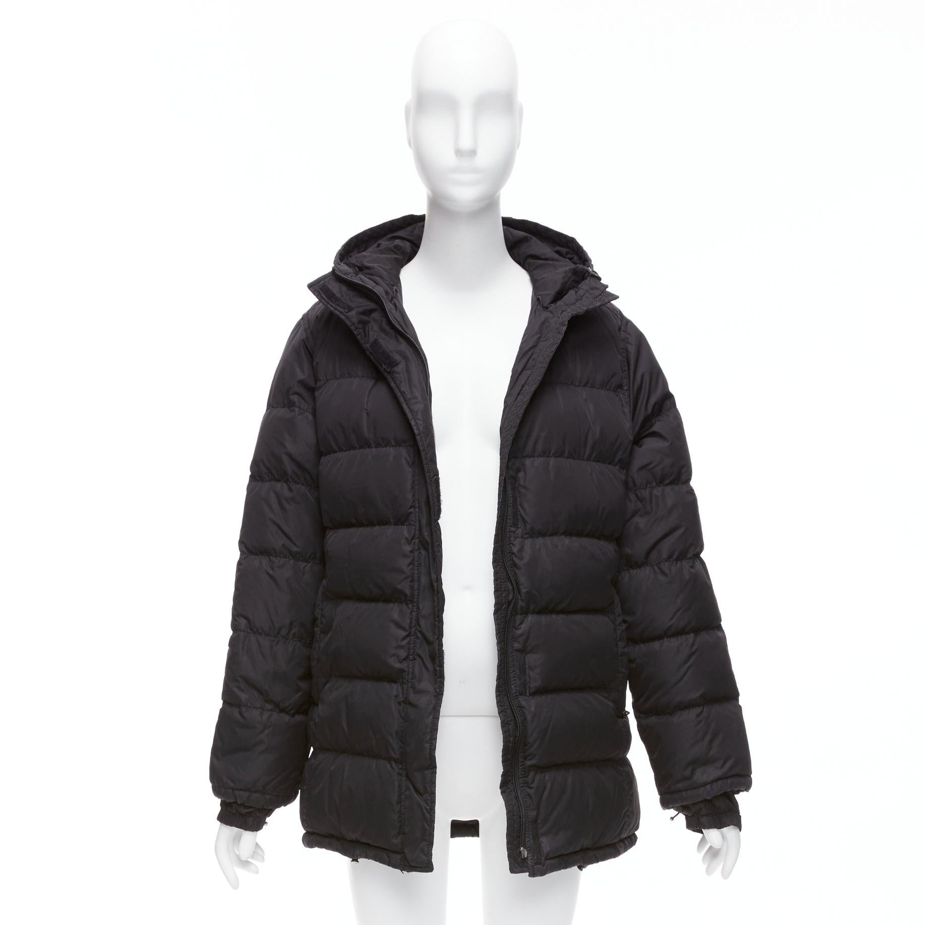 PRADA Sports black nylon down filled hooded puffer jacket IT40 S For Sale 4