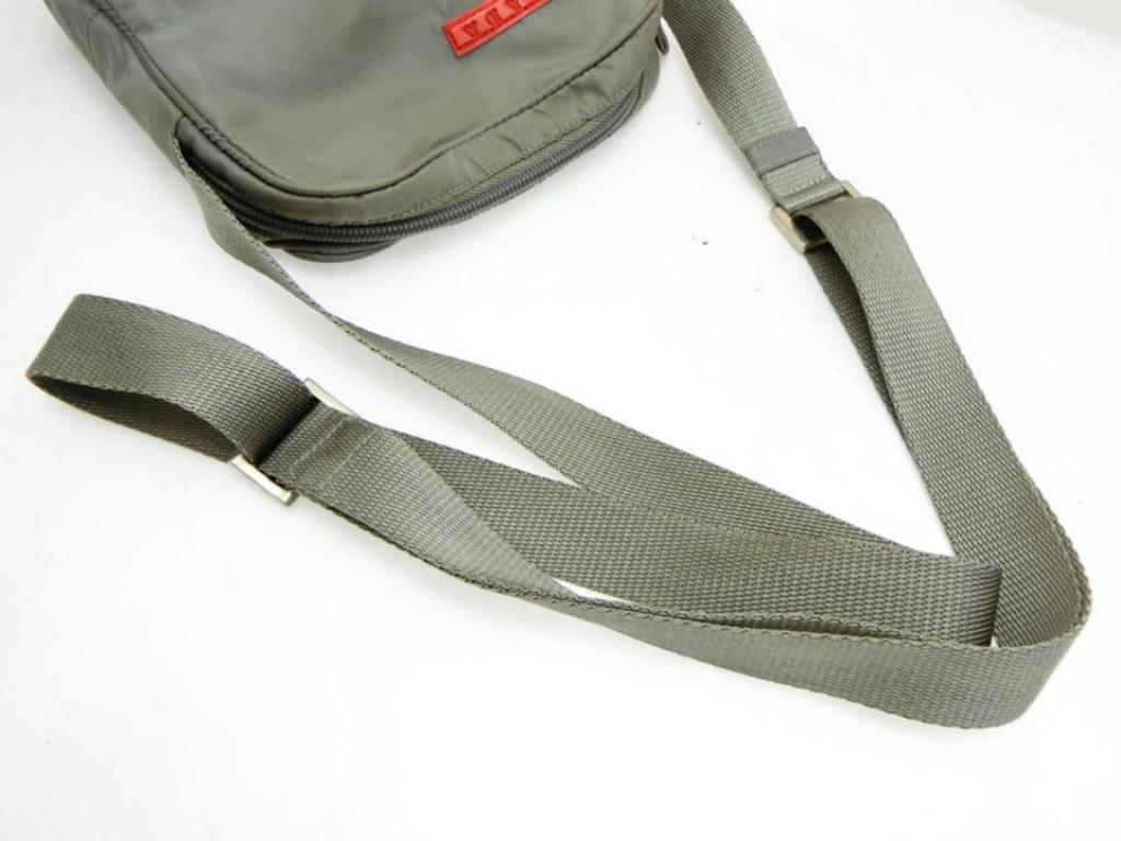 Prada Sports Tessuto Vela Mini Messenger 232179 Grey Nylon Cross Body Bag For Sale 5