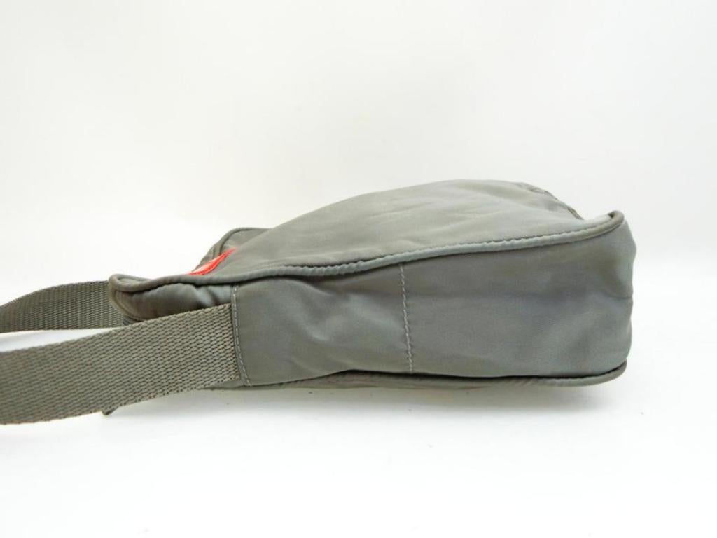 Prada Sports Tessuto Vela Mini Messenger 232179 Grey Nylon Cross Body Bag For Sale 6