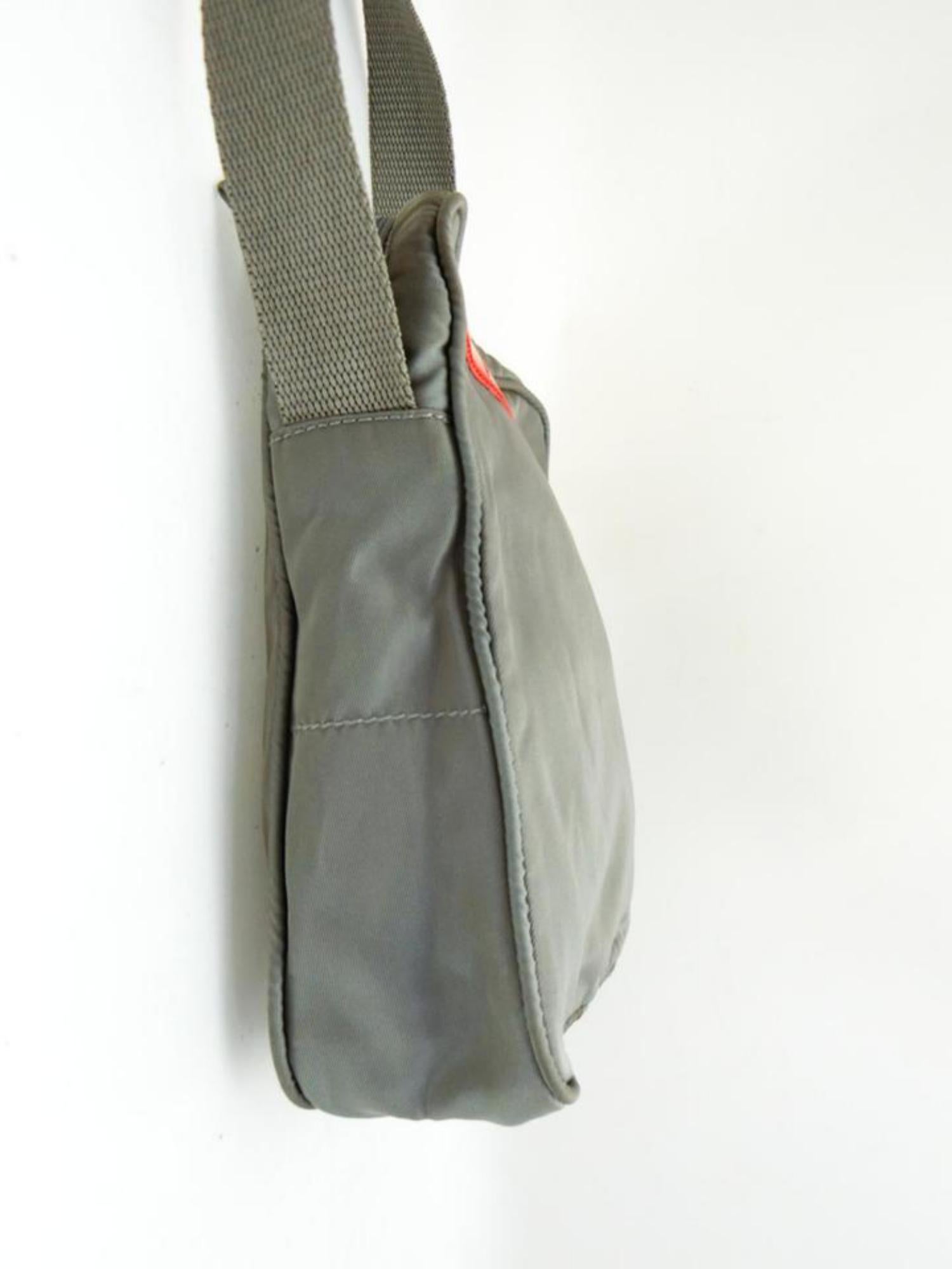 Prada Sports Tessuto Vela Mini Messenger 232179 Grey Nylon Cross Body Bag For Sale 1