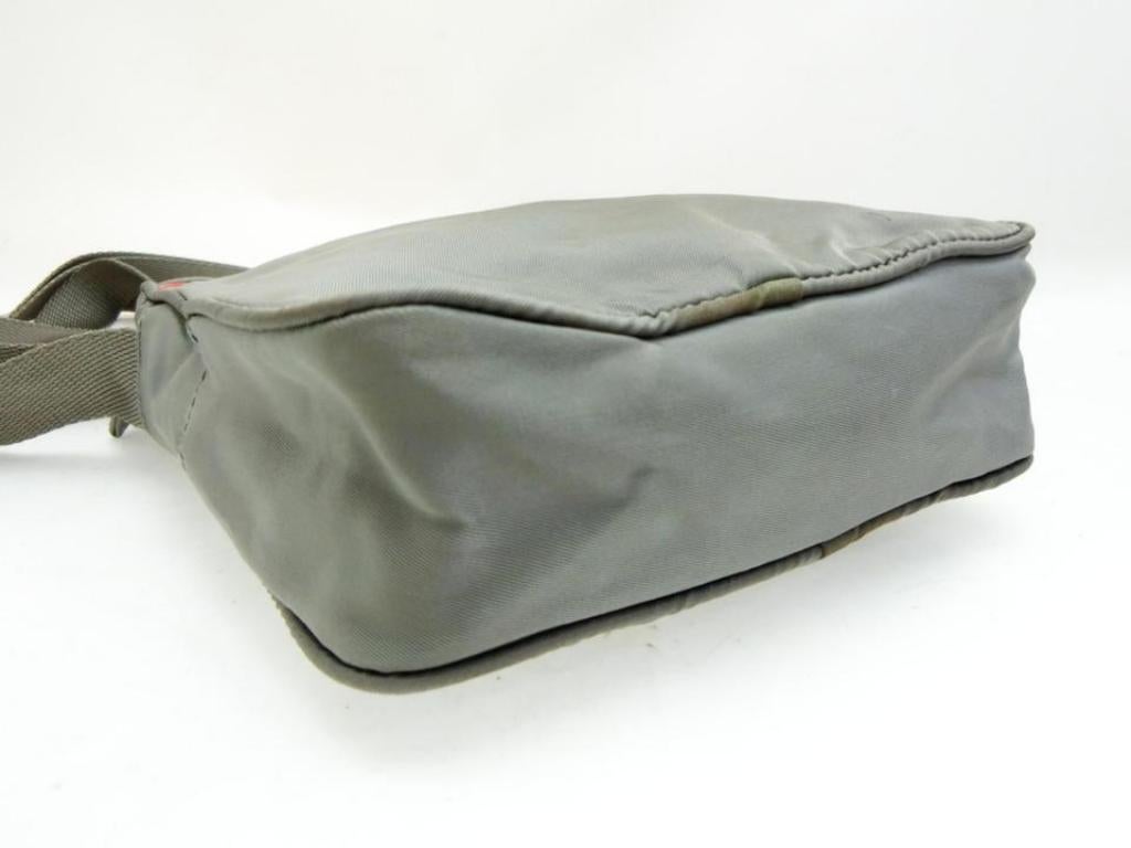 Prada Sports Tessuto Vela Mini Messenger 232179 Grey Nylon Cross Body Bag For Sale 3