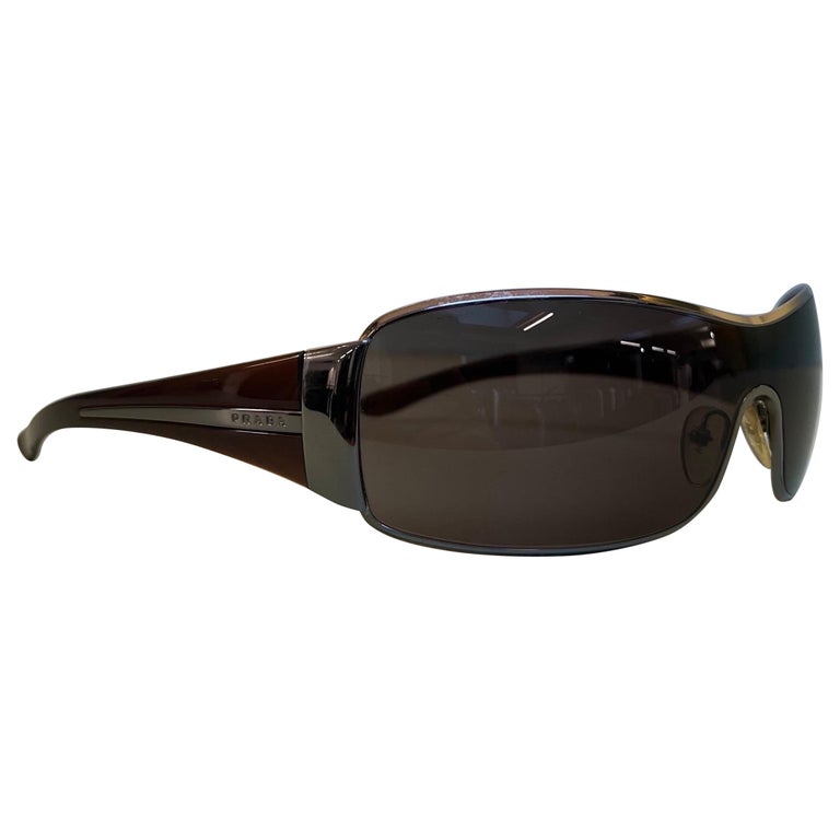 Prada SPR 53H Vintage Chrome Sunglasses at 1stDibs | chrome  display picture 1