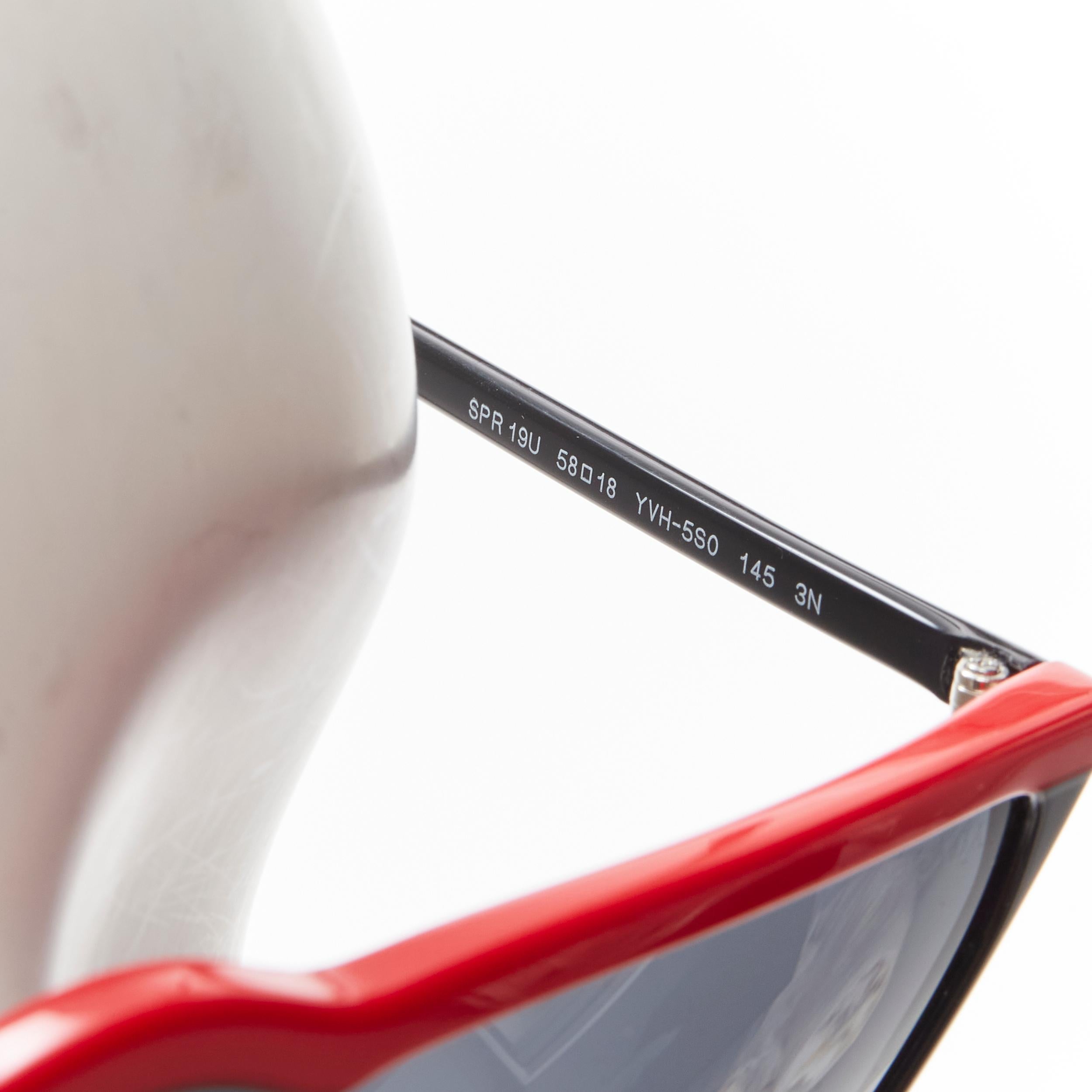 PRADA SPR19U black red Linea Rossa cateye sunglasses Y2K In Excellent Condition In Hong Kong, NT