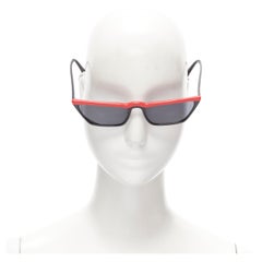 PRADA SPR19U black red Linea Rossa cateye sunglasses Y2K