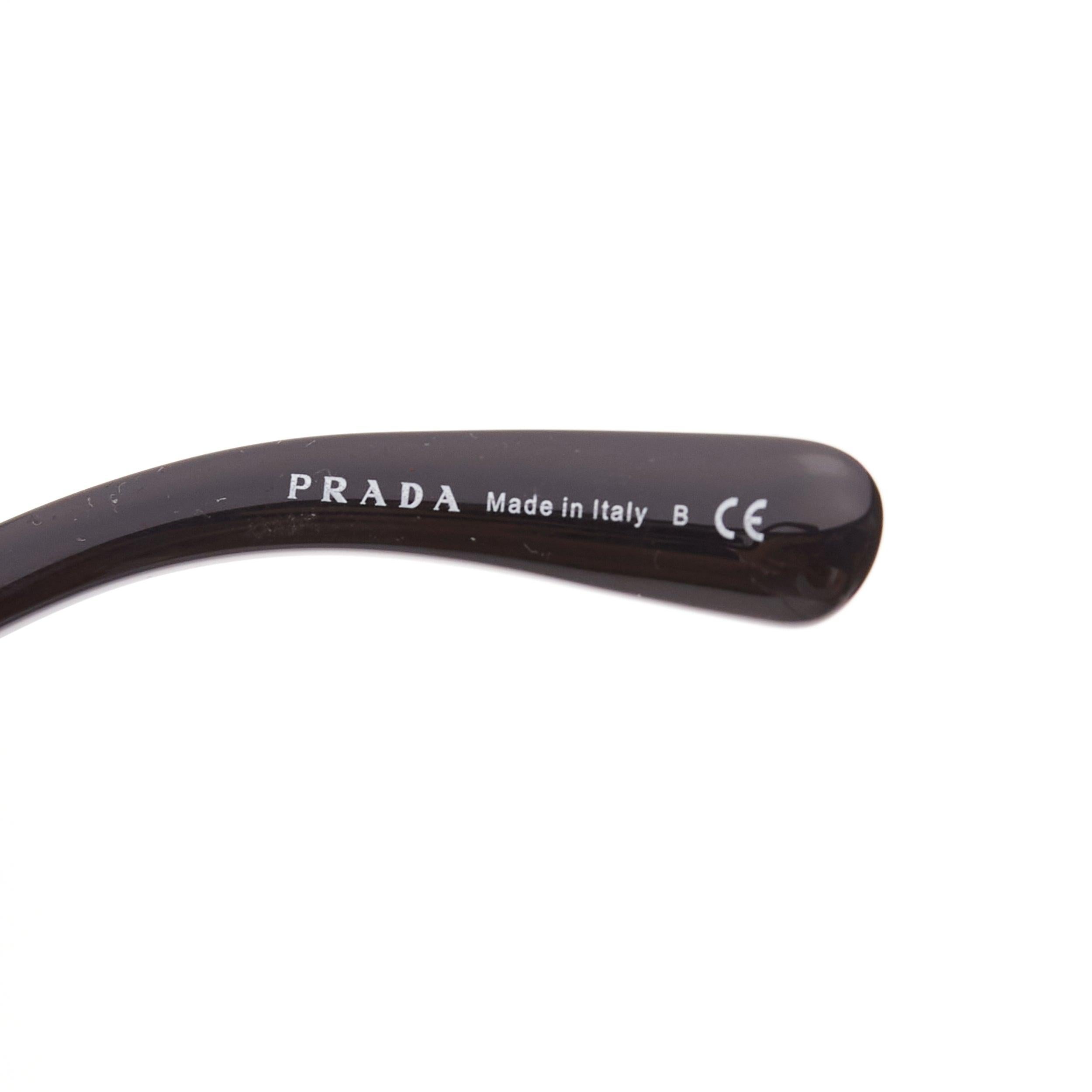 PRADA SPR27N black swirl temple logo round oversized sunglasses For Sale 4