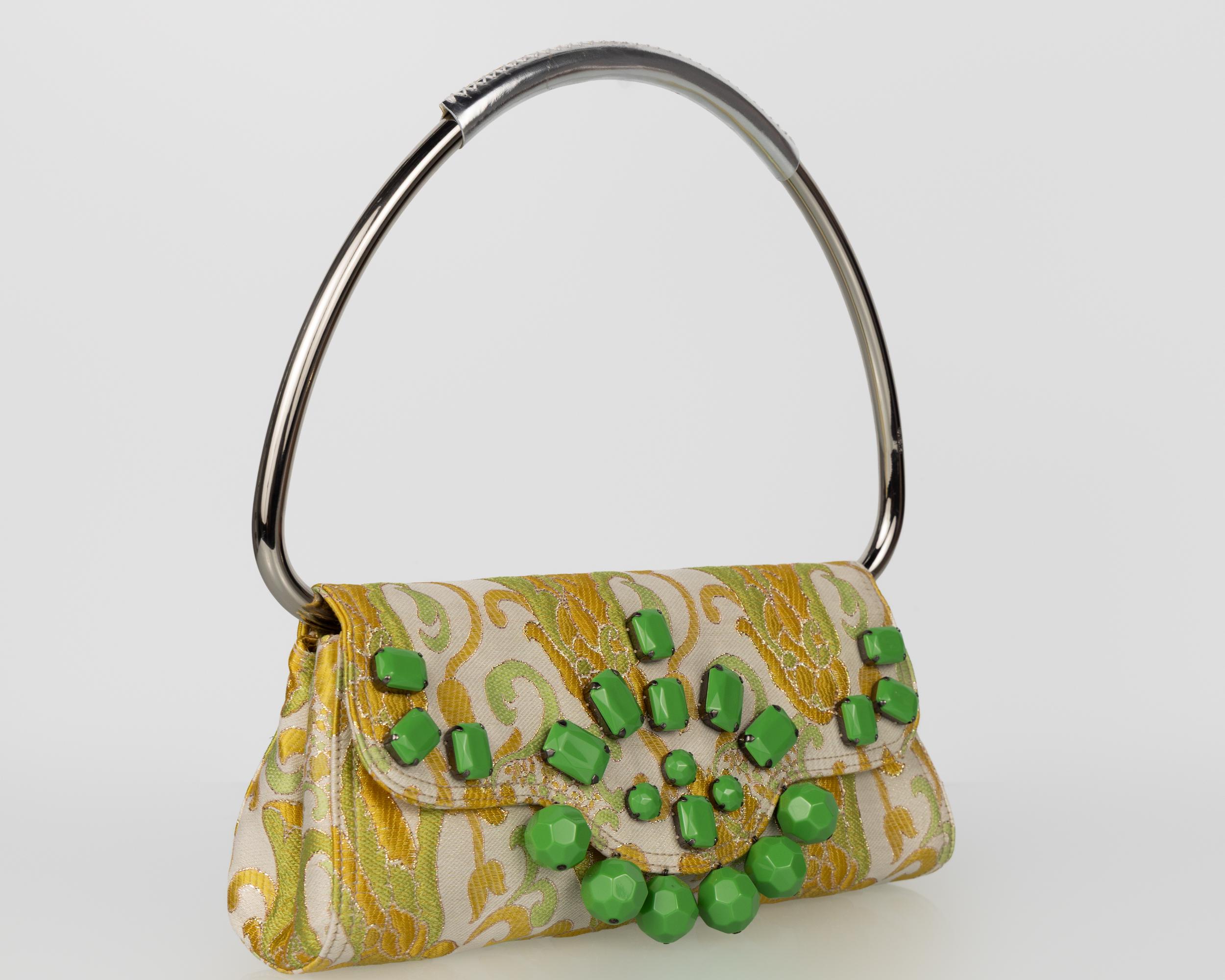 Prada Spring 2003 Jewellled Brocade Bag - Iconic Y2K Runway Piece en vente 5