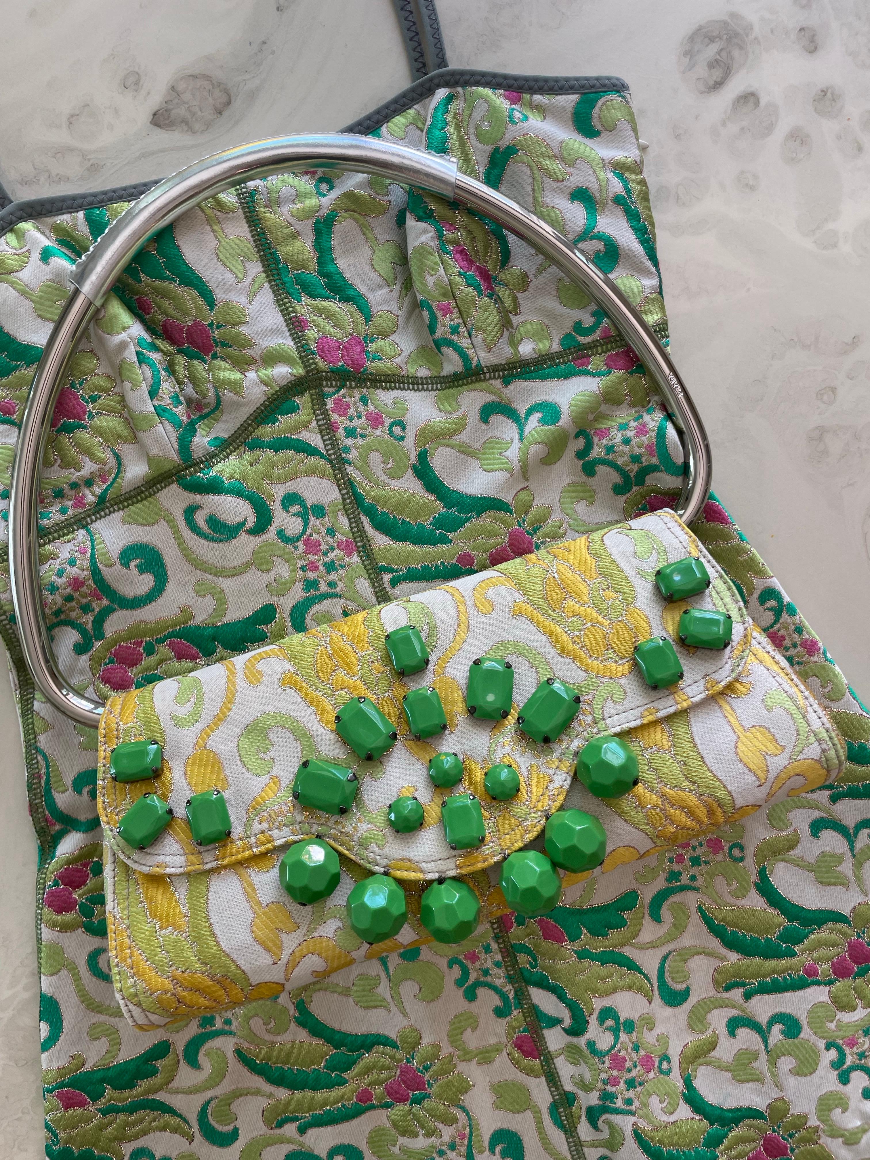 Prada Spring 2003 Jewellled Brocade Bag - Iconic Y2K Runway Piece en vente 6
