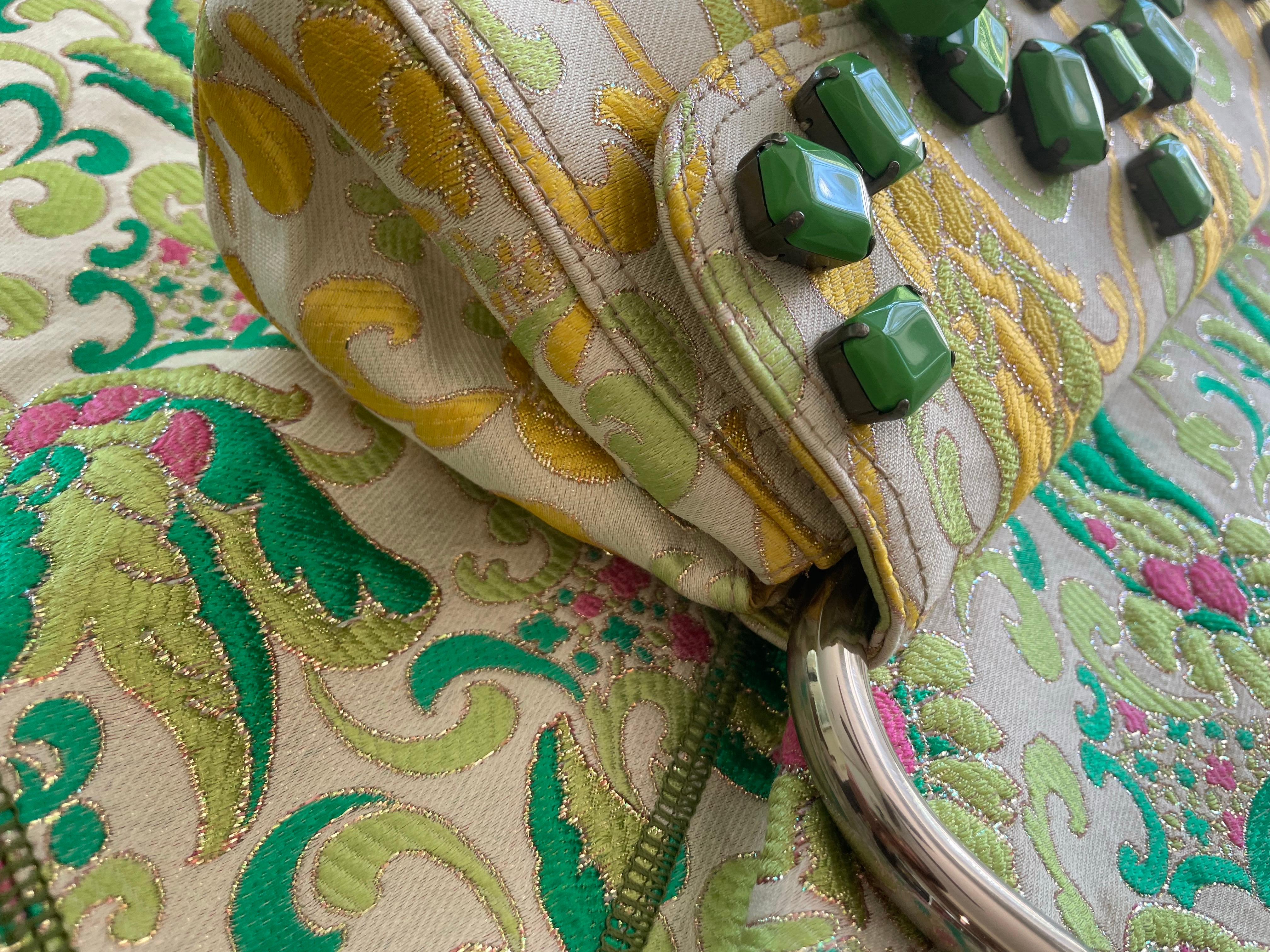 Prada Spring 2003 Jewellled Brocade Bag - Iconic Y2K Runway Piece en vente 9