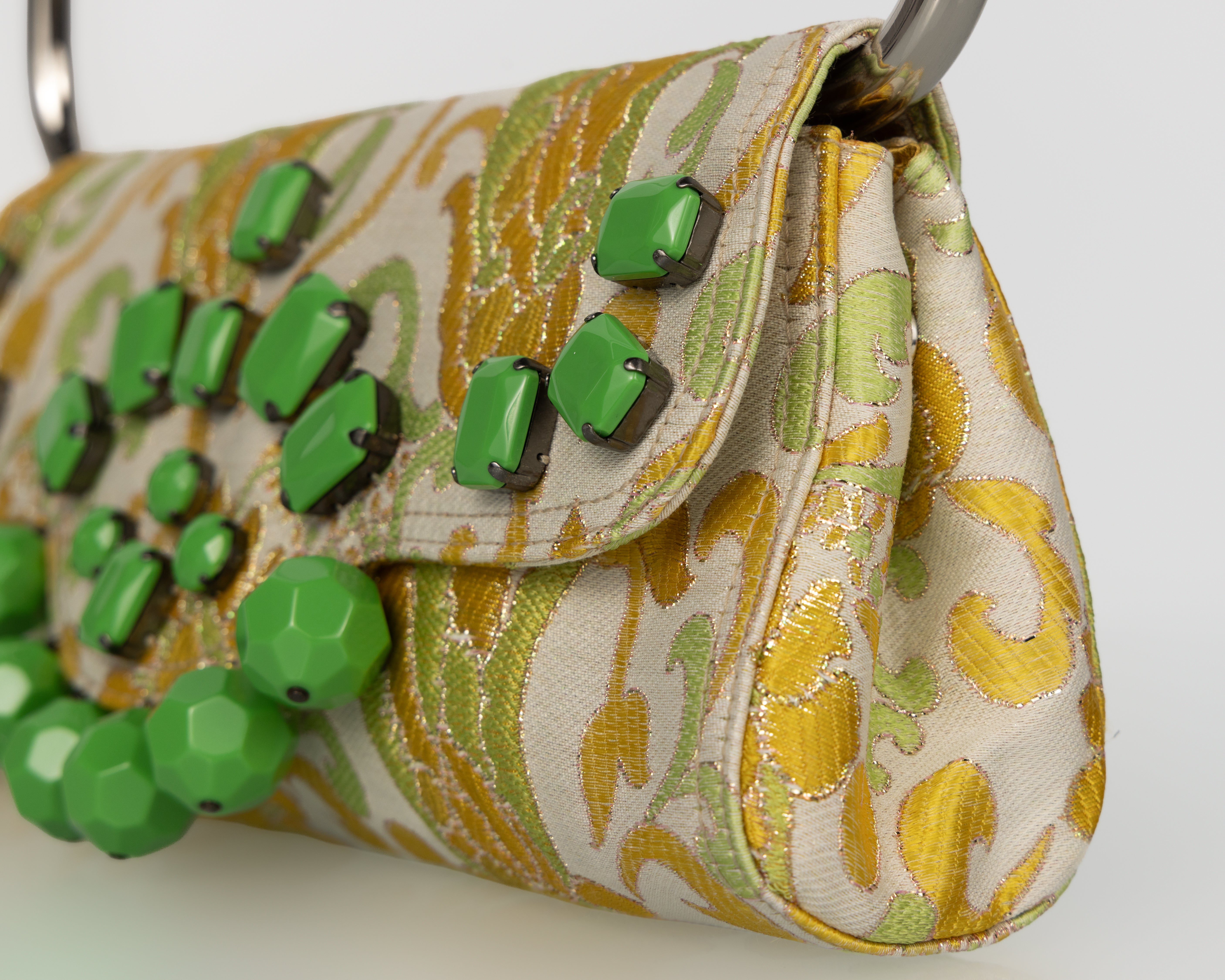 Prada Spring 2003 Jewellled Brocade Bag - Iconic Y2K Runway Piece Excellent état - En vente à Boca Raton, FL