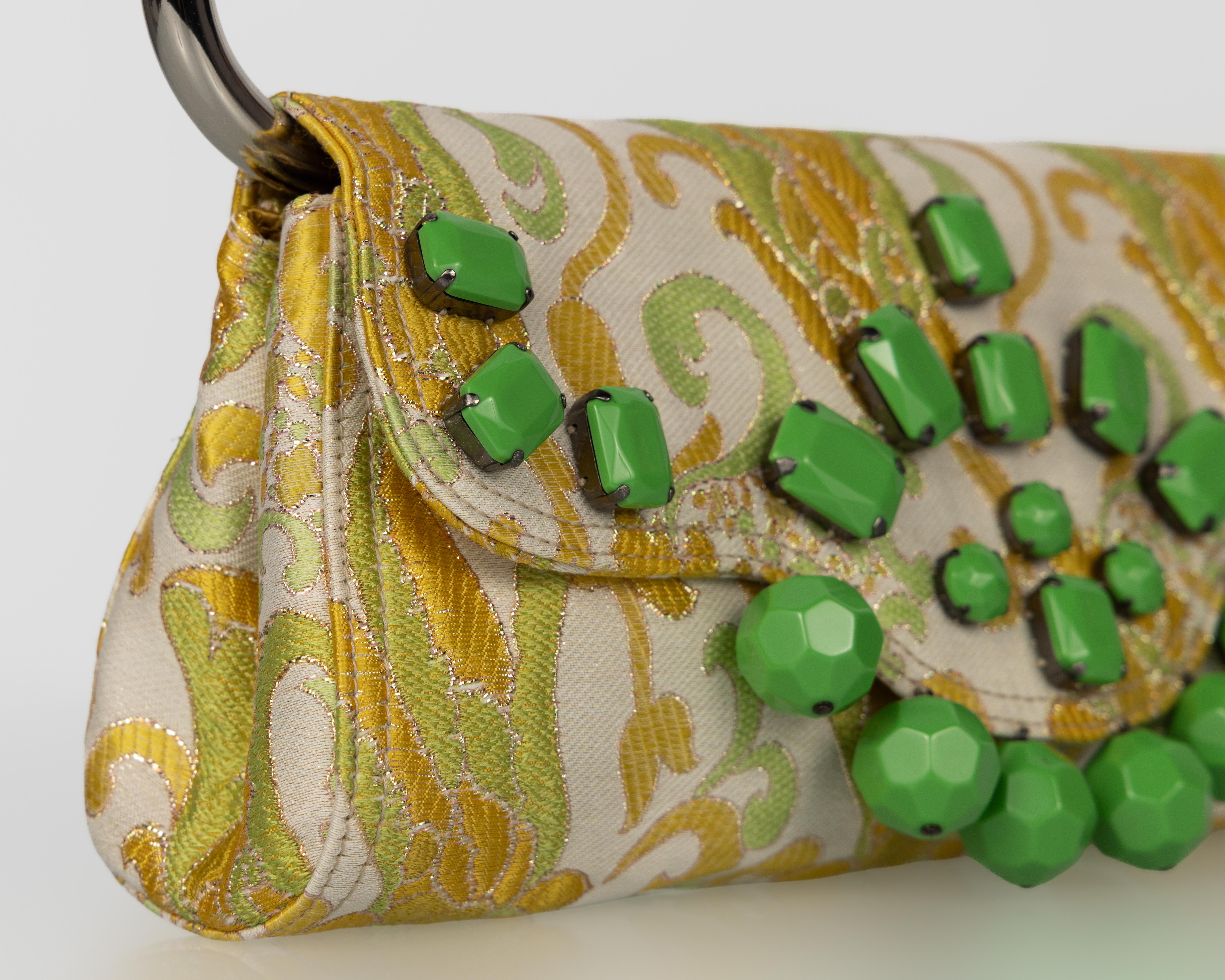 Prada Spring 2003 Jewellled Brocade Bag - Iconic Y2K Runway Piece Pour femmes en vente