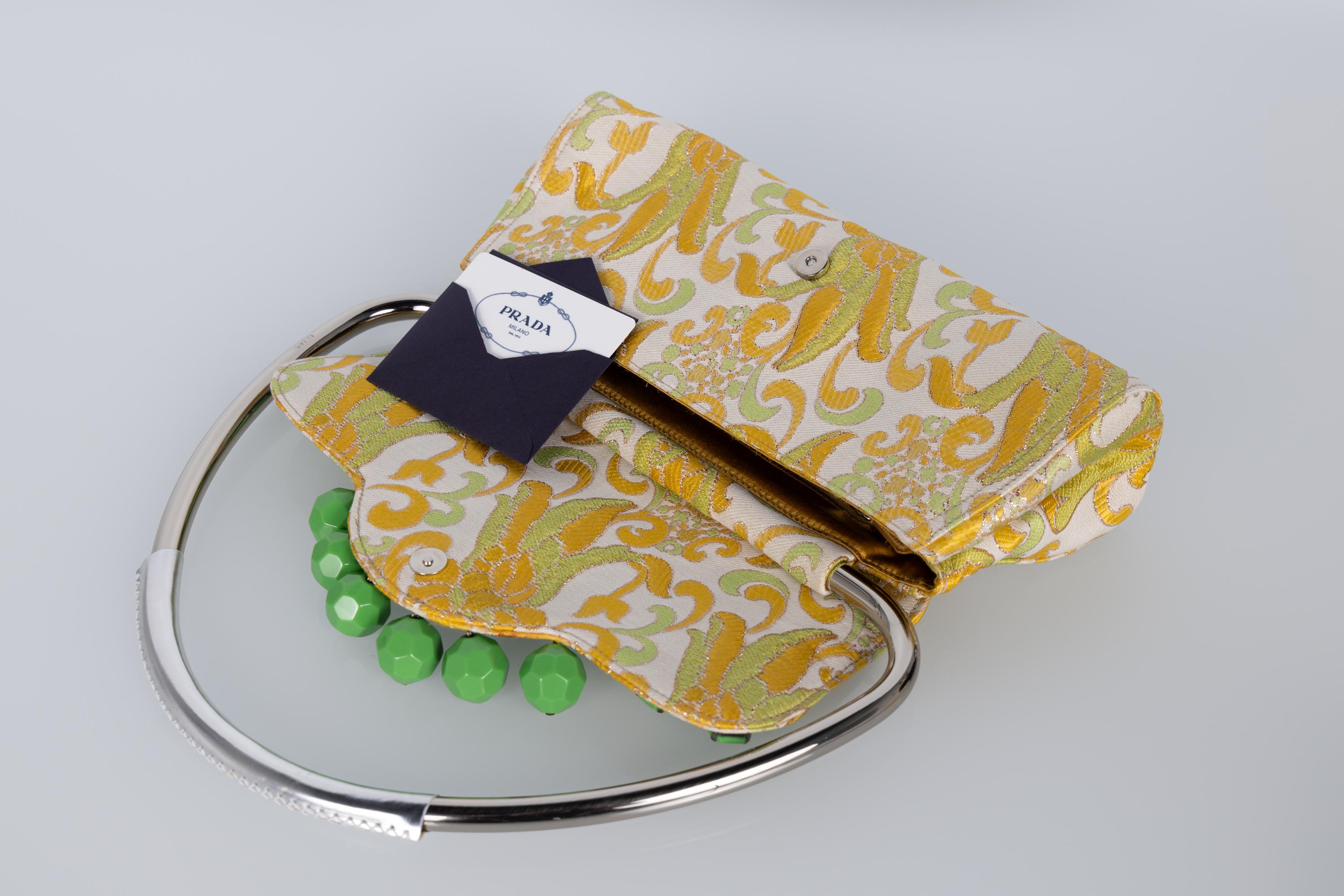 Prada Spring 2003 Jewellled Brocade Bag - Iconic Y2K Runway Piece en vente 1