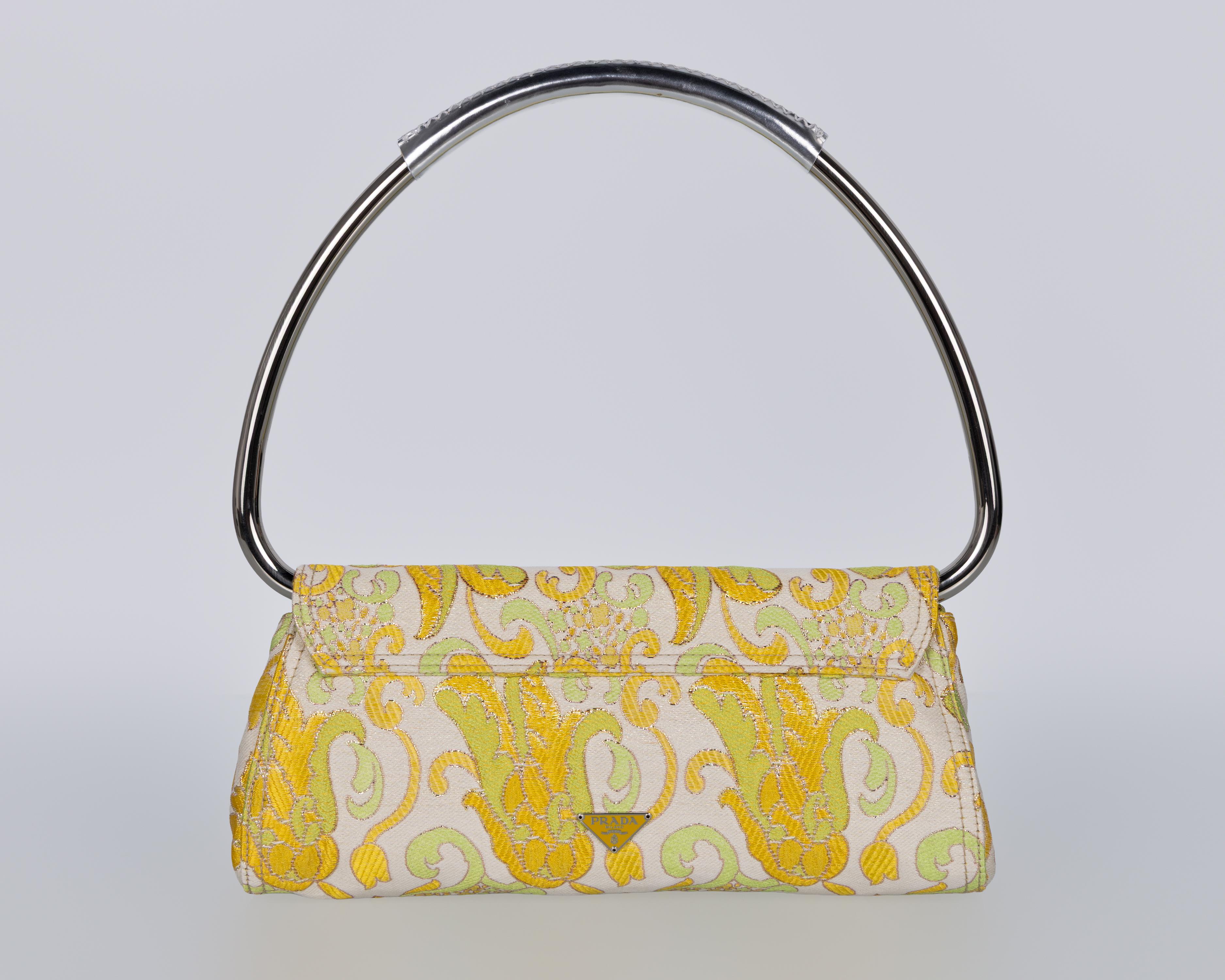 Prada Spring 2003 Jewellled Brocade Bag - Iconic Y2K Runway Piece en vente 2