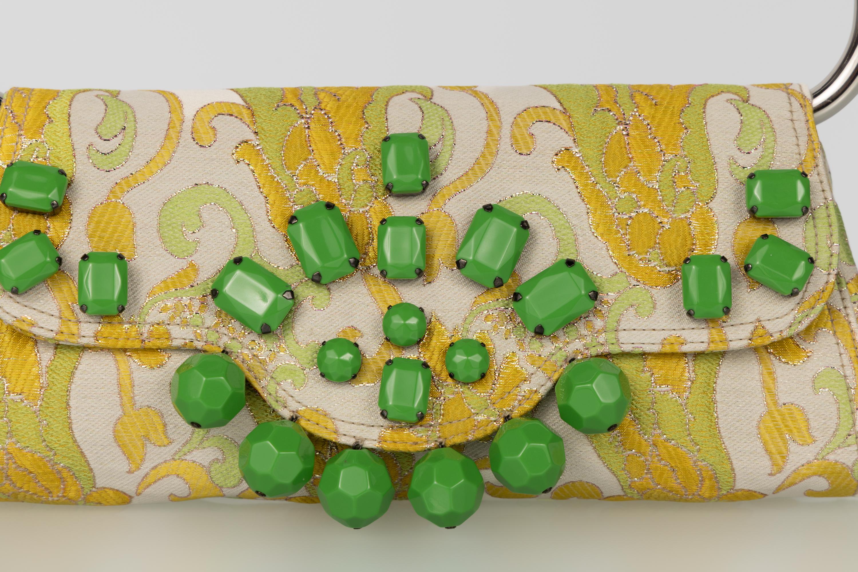 Prada Spring 2003 Jewellled Brocade Bag - Iconic Y2K Runway Piece en vente 4