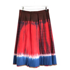 Prada Spring 2004 Tie Dye Raffia Hem Skirt