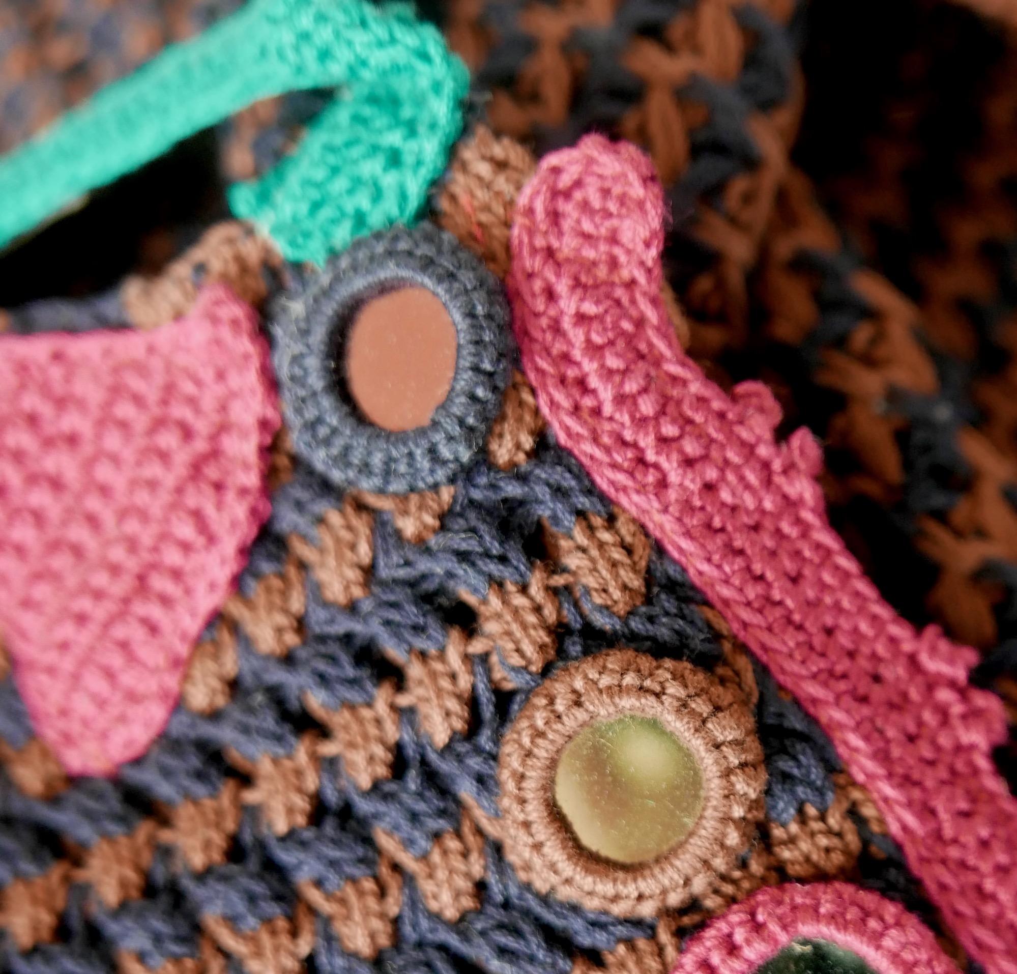 Black Prada Spring 2005 Crochet Embellished Cardigan Coat For Sale