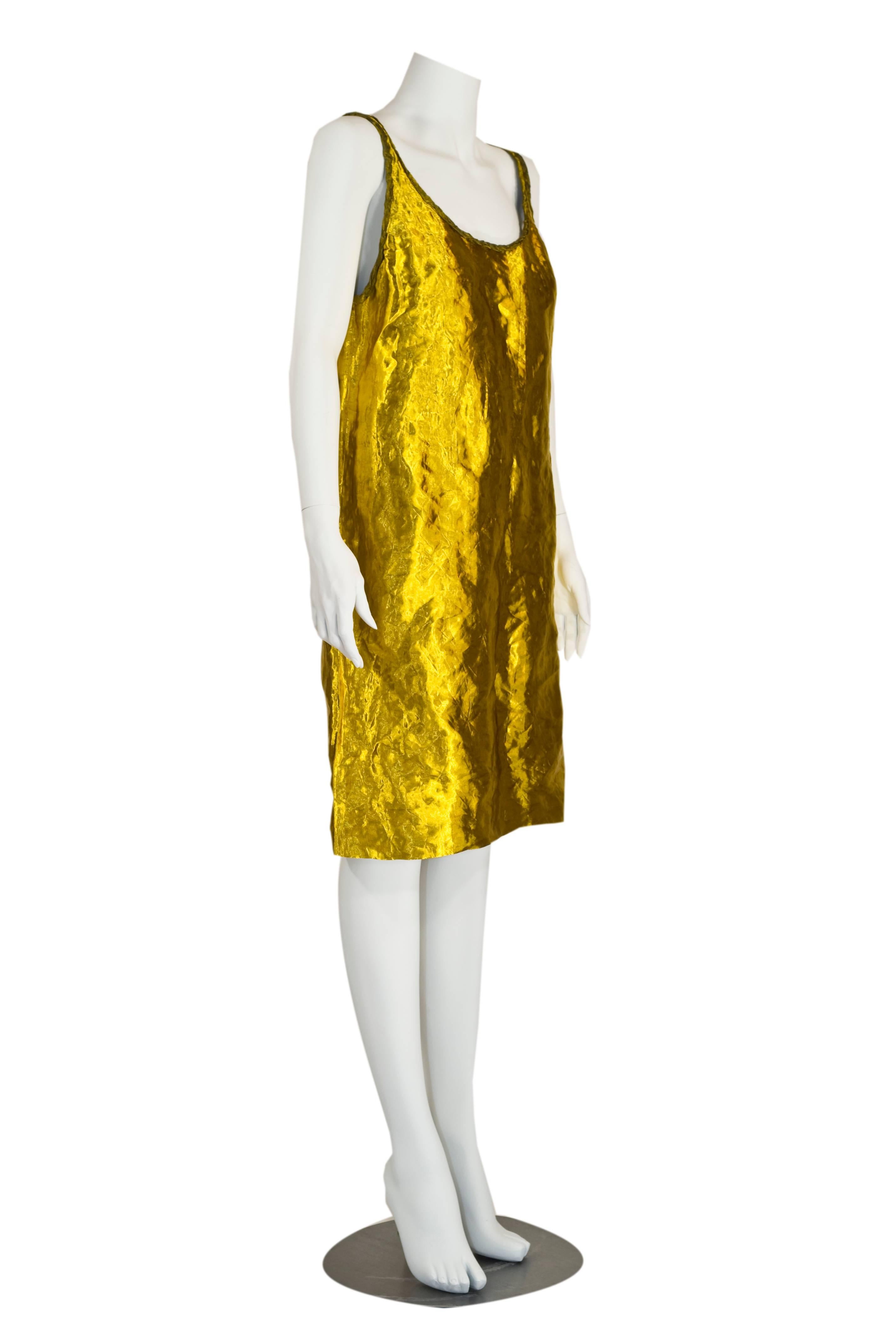 prada gold dress