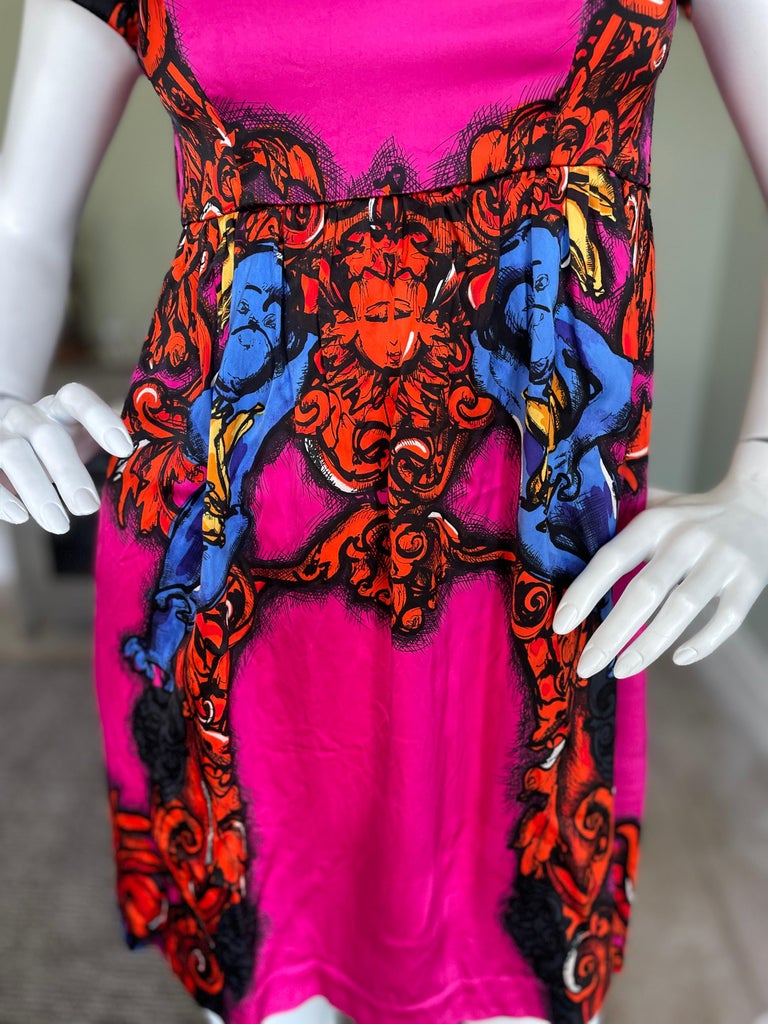 Prada Spring 2011 Baroque Monkey Cherub with Bananas Cocktail Dress For  Sale at 1stDibs