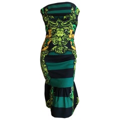 Prada Spring 2011 Baroque Stripe Cherub Strapless Dress