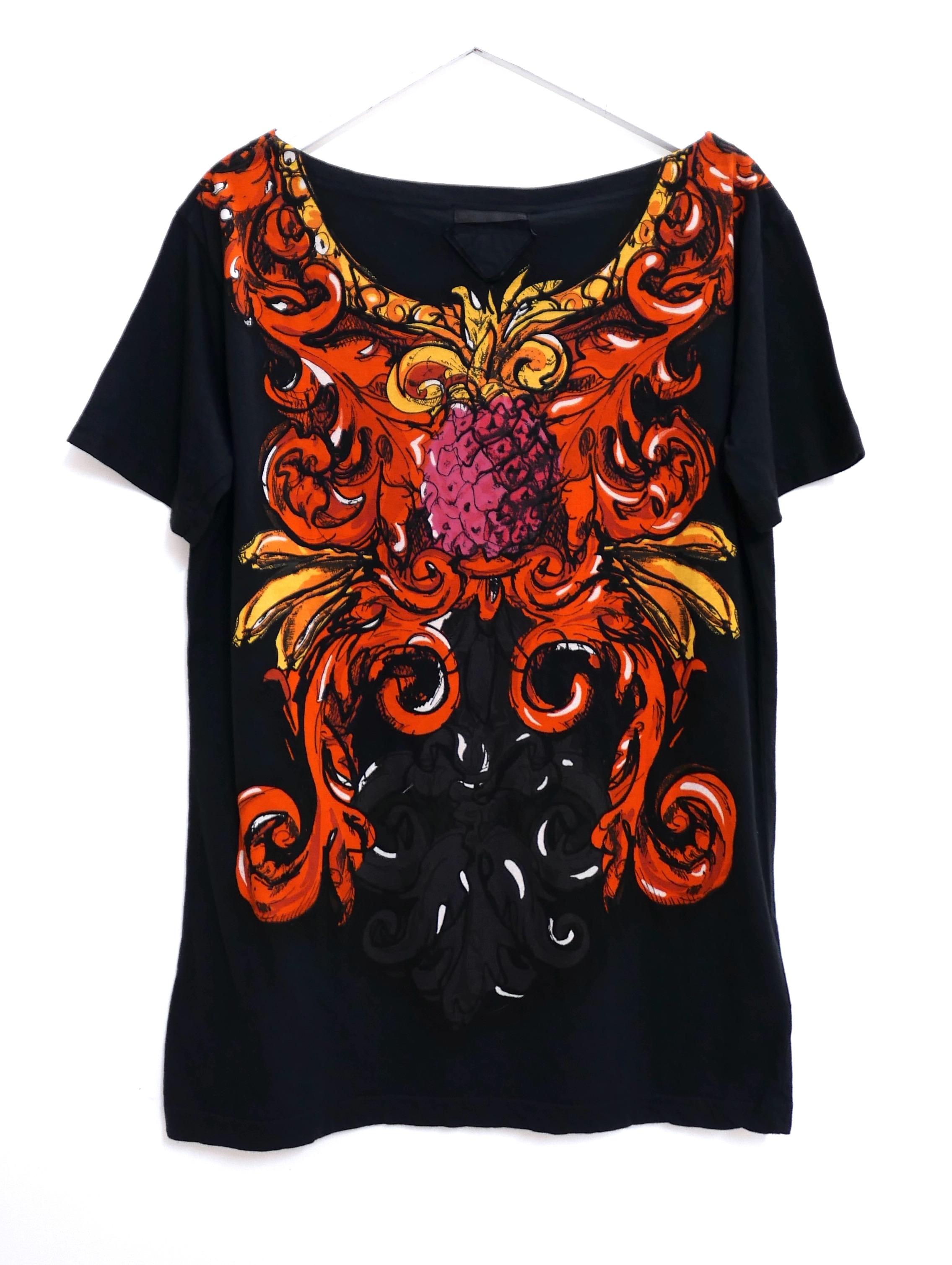 Black Prada Spring 2011 Pineapple Print T-Shirt For Sale