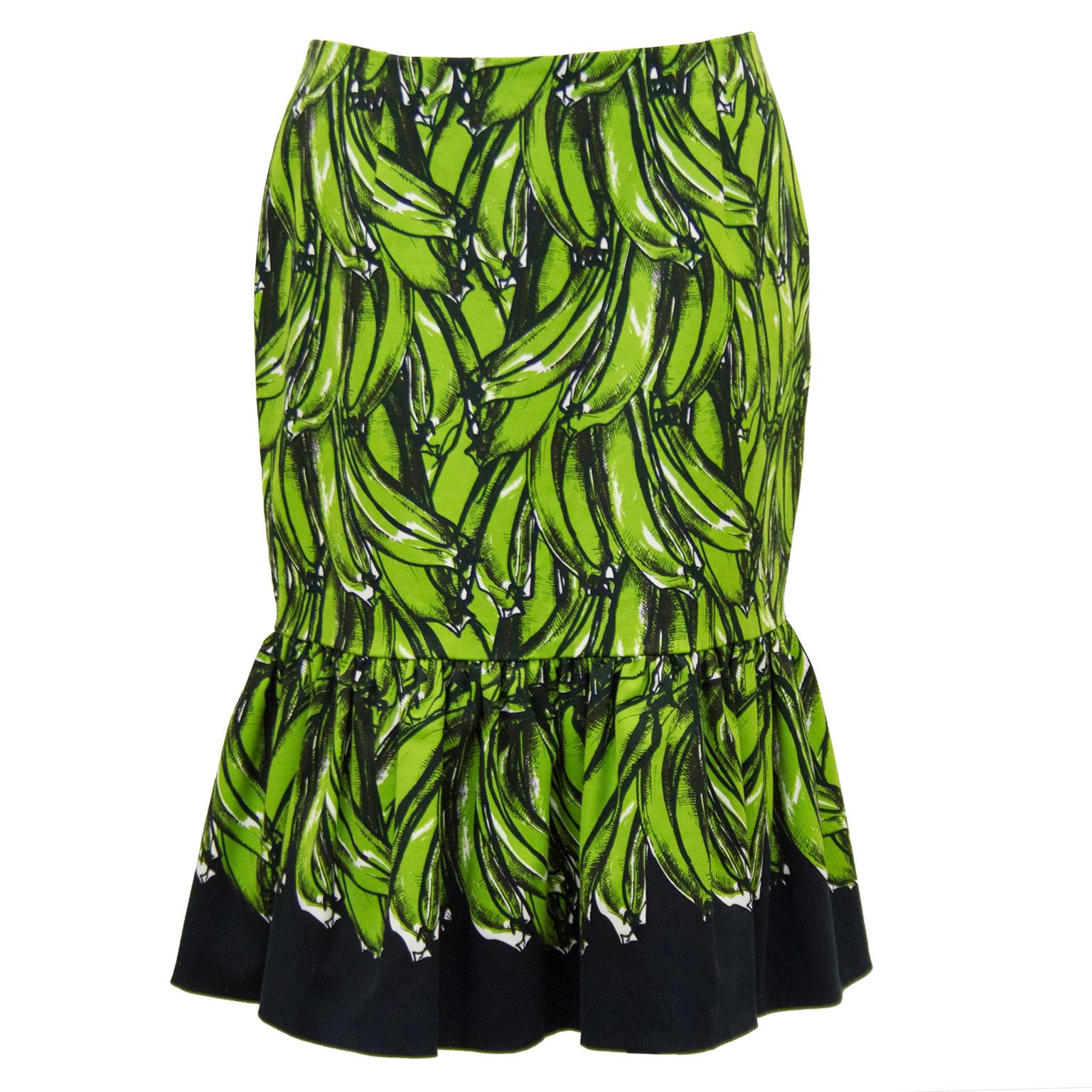 Prada Spring 2011 Ready-to-Wear Green Banana Skirt