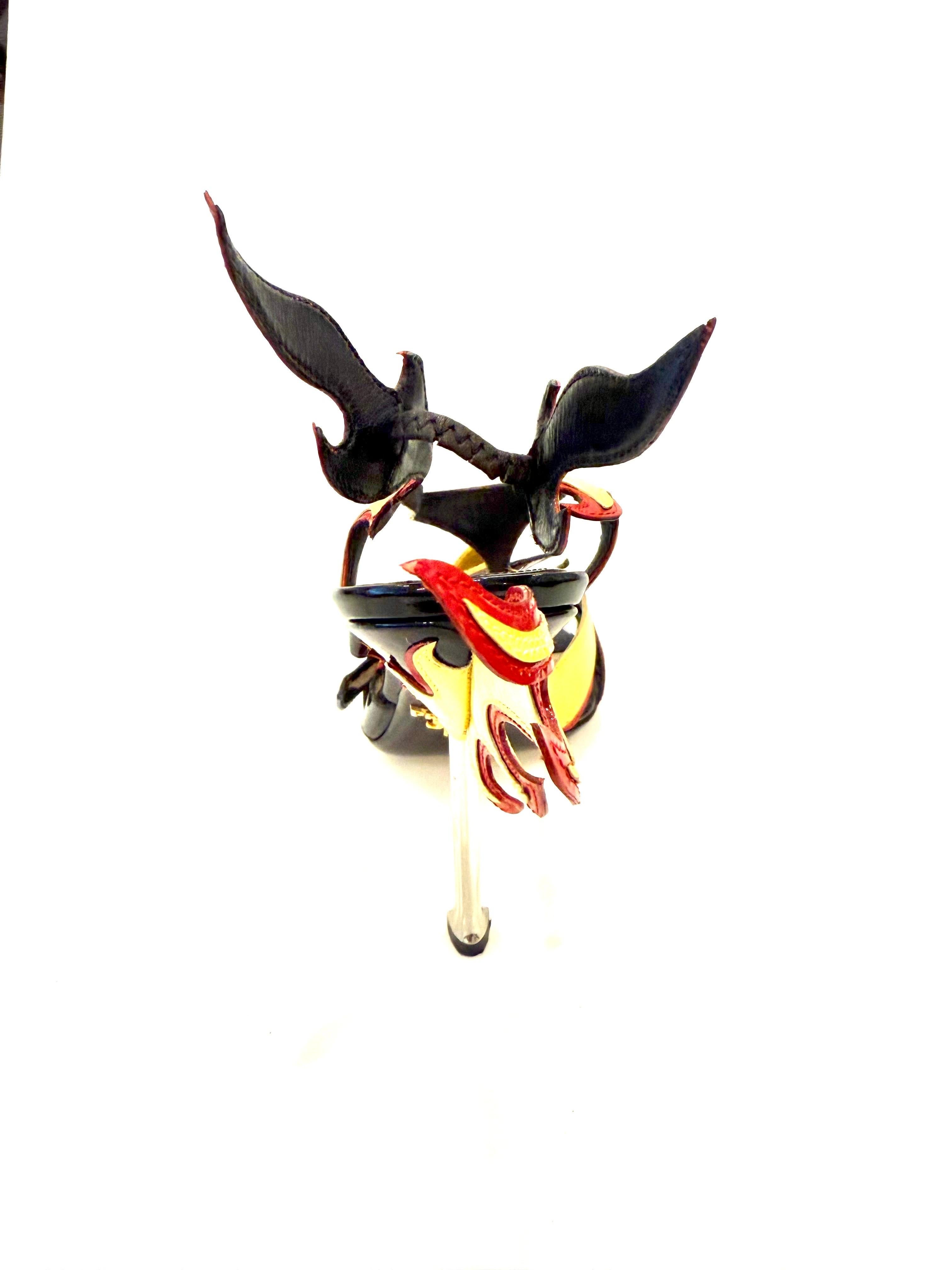 Prada Frühjahr 2012 Laufsteg Flamme Lackleder Slingback Heels  Größe 38 5