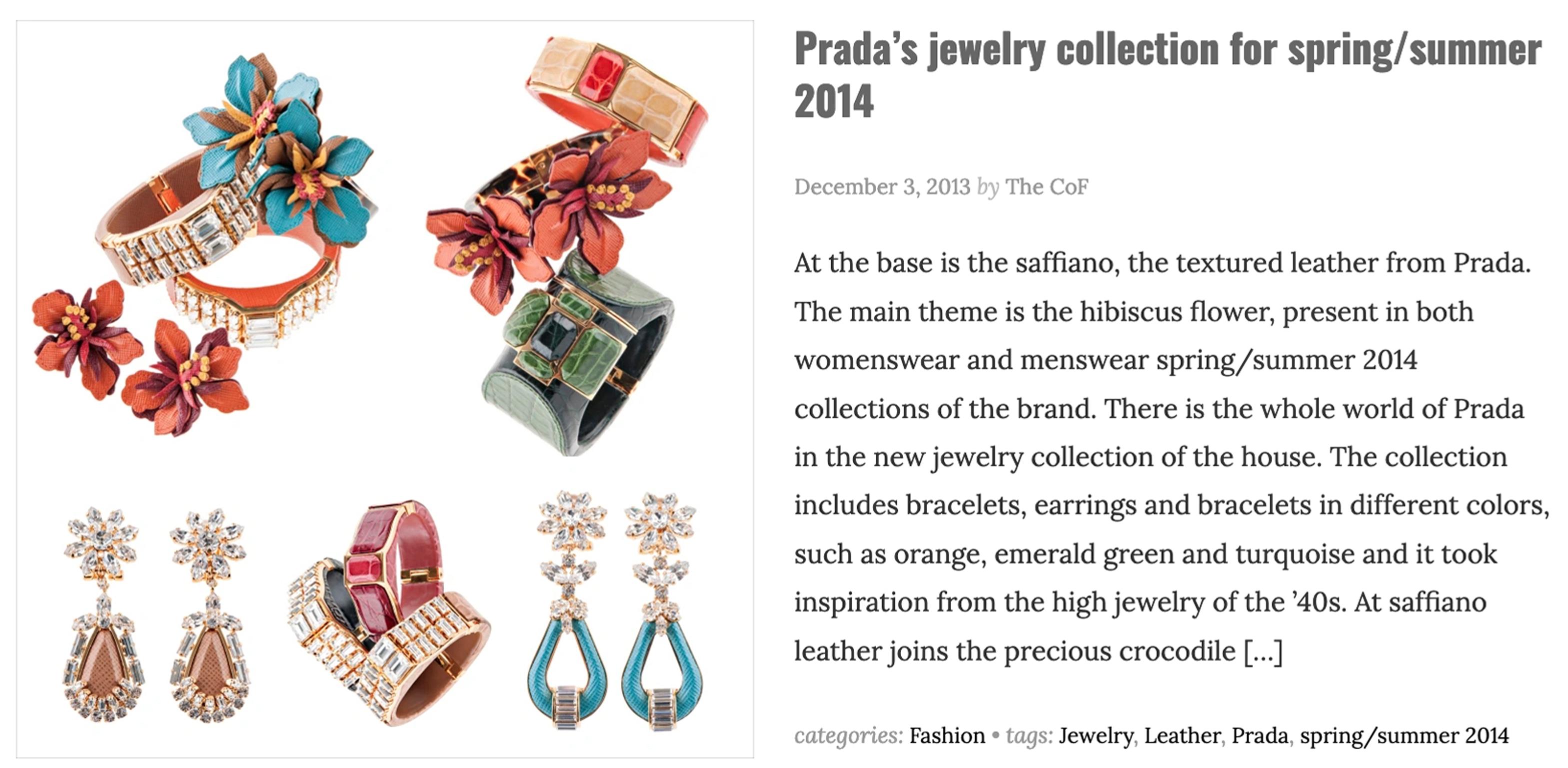 Prada Spring 2014 - Bracelet en cuir Saffiano rouge et bleu avec cristaux noirs en vente 12