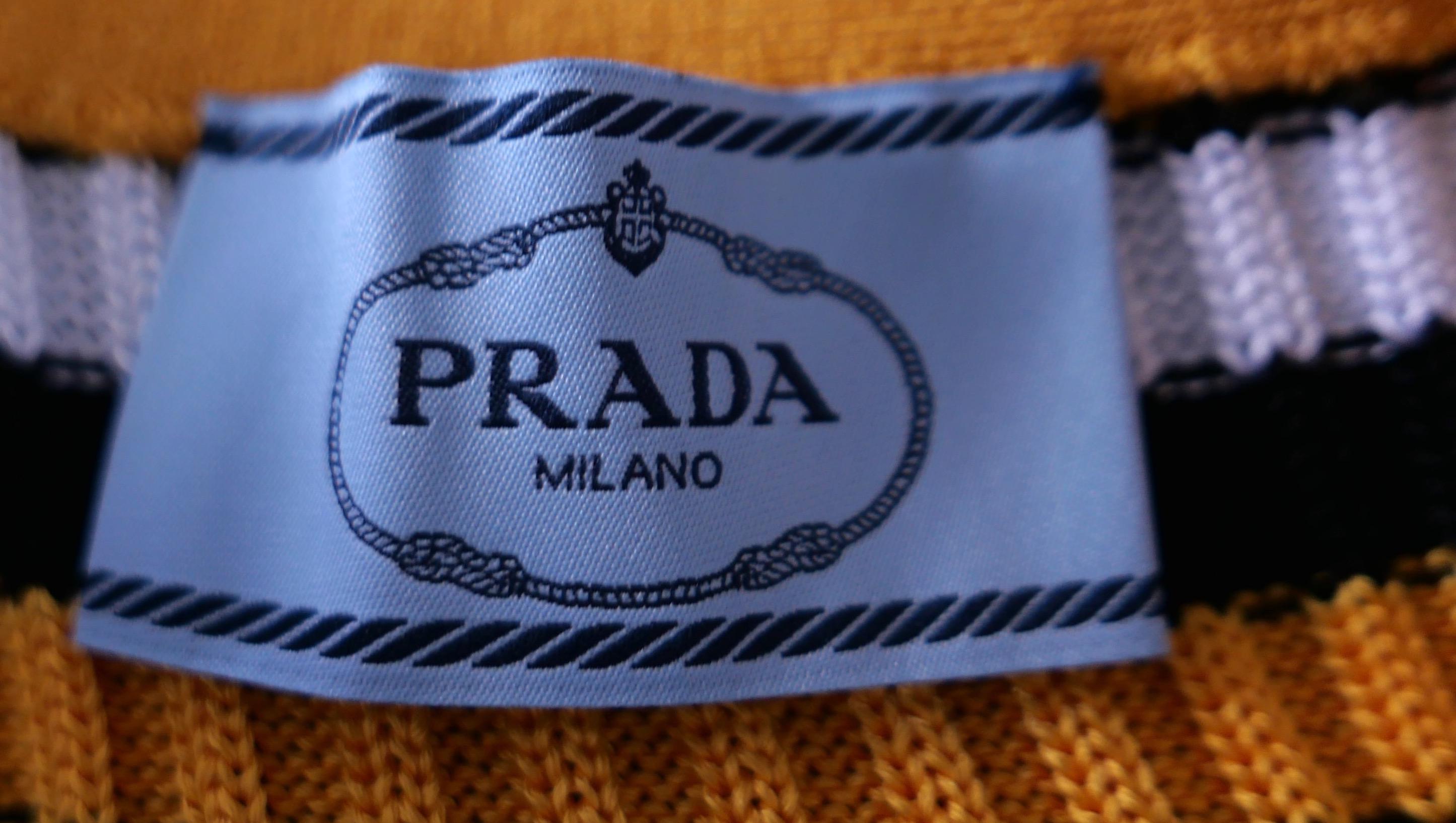 Women's Prada Spring 2014 Ribbed Knit Stripe Detail Skirt For Sale