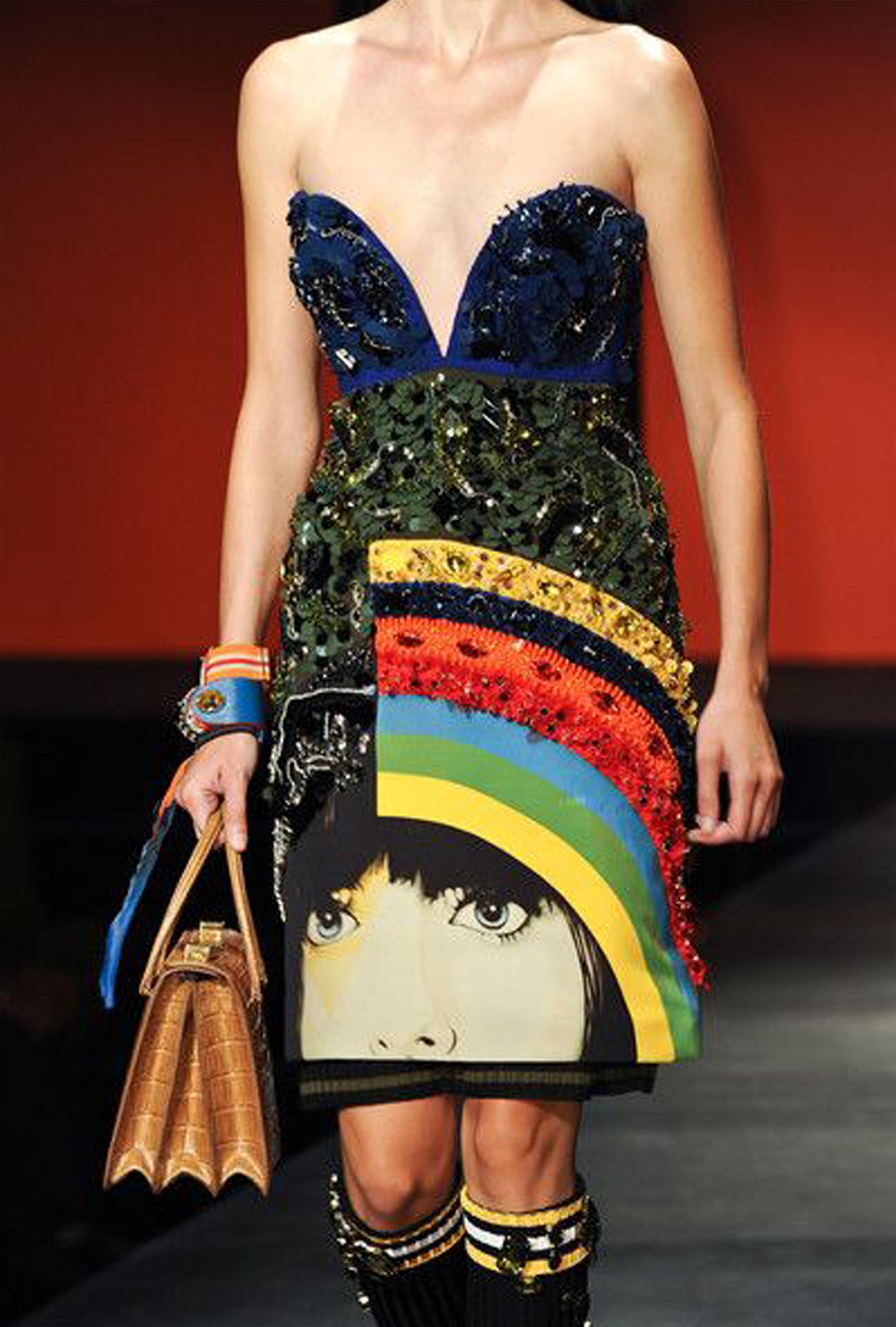 Prada Spring 2014 Saffiano Leather Jeweled Bangle Bracelet 13