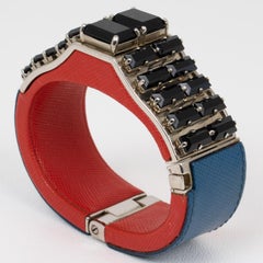 Prada Spring 2014 Saffiano Leather Jeweled Bangle Bracelet