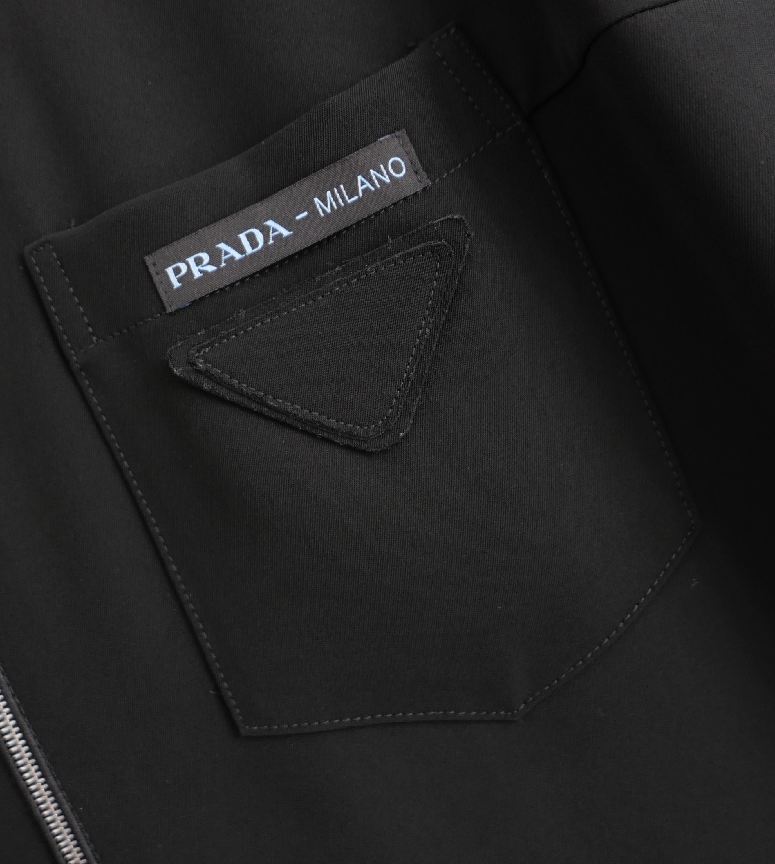 De las mujeres Prada Primavera 2018 Bolsillo con Logo Vestido Largo Negro en venta