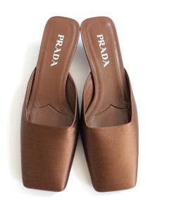 Prada Spring 2024 Square Toe Satin Mules Heels Miuccia x Raf Simons 38