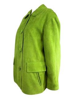 Prada Spring 2025 Look 6 Apple Green lambskin peacoat