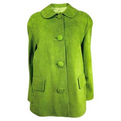 Prada Spring 2025 Look 6 Apple Green lambskin peacoat